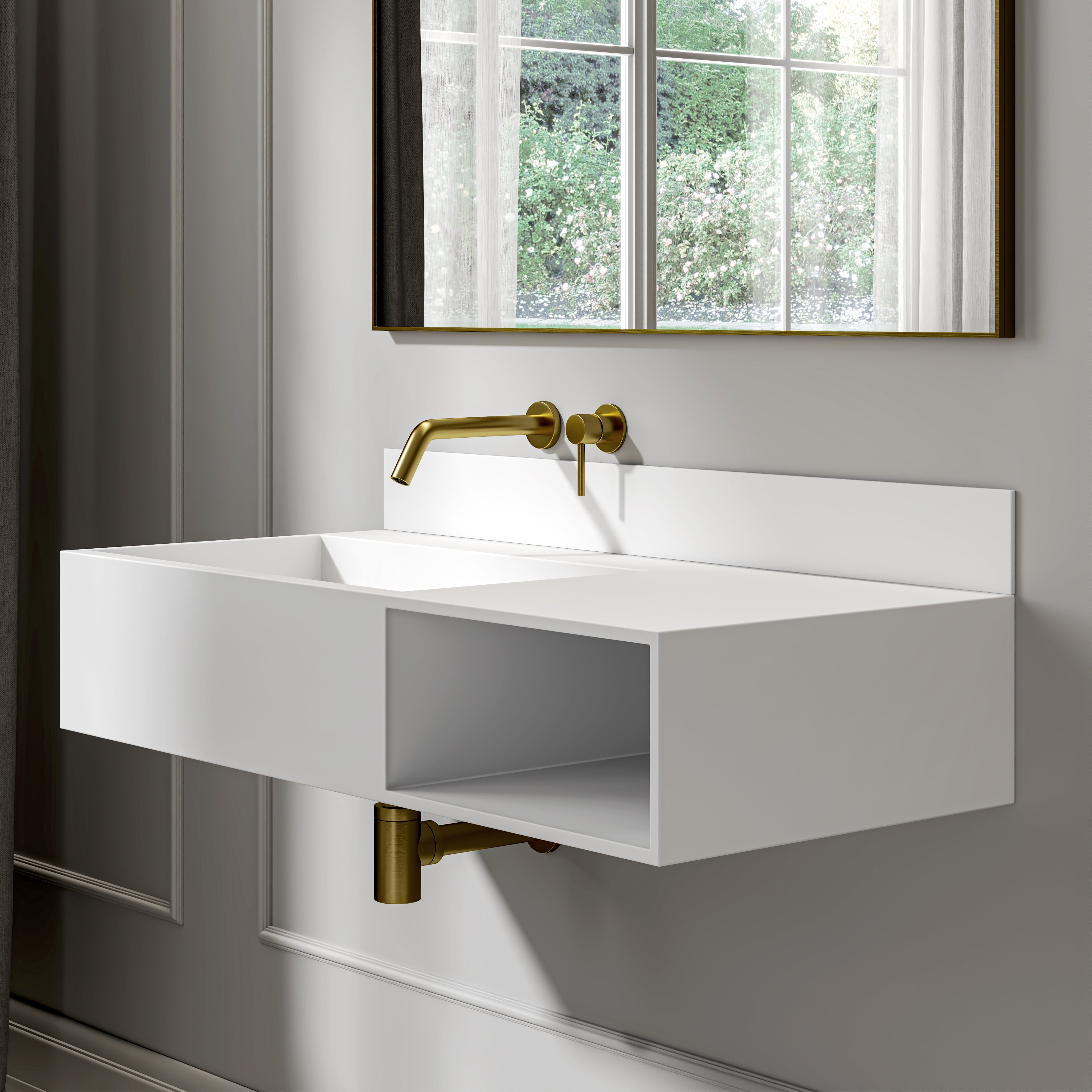 Matte White Stone Upstand 1000mm