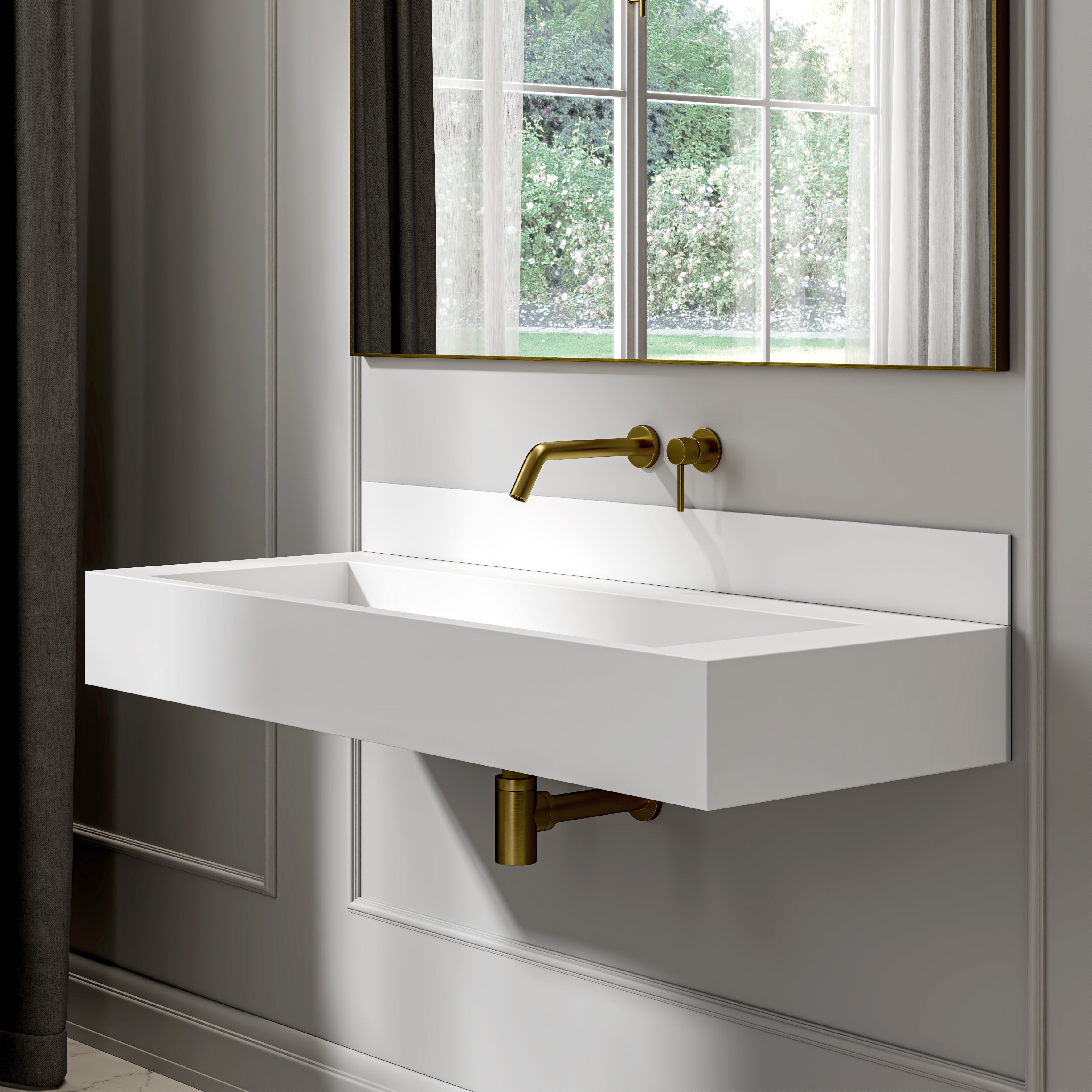 Matte White Stone Upstand 1200mm