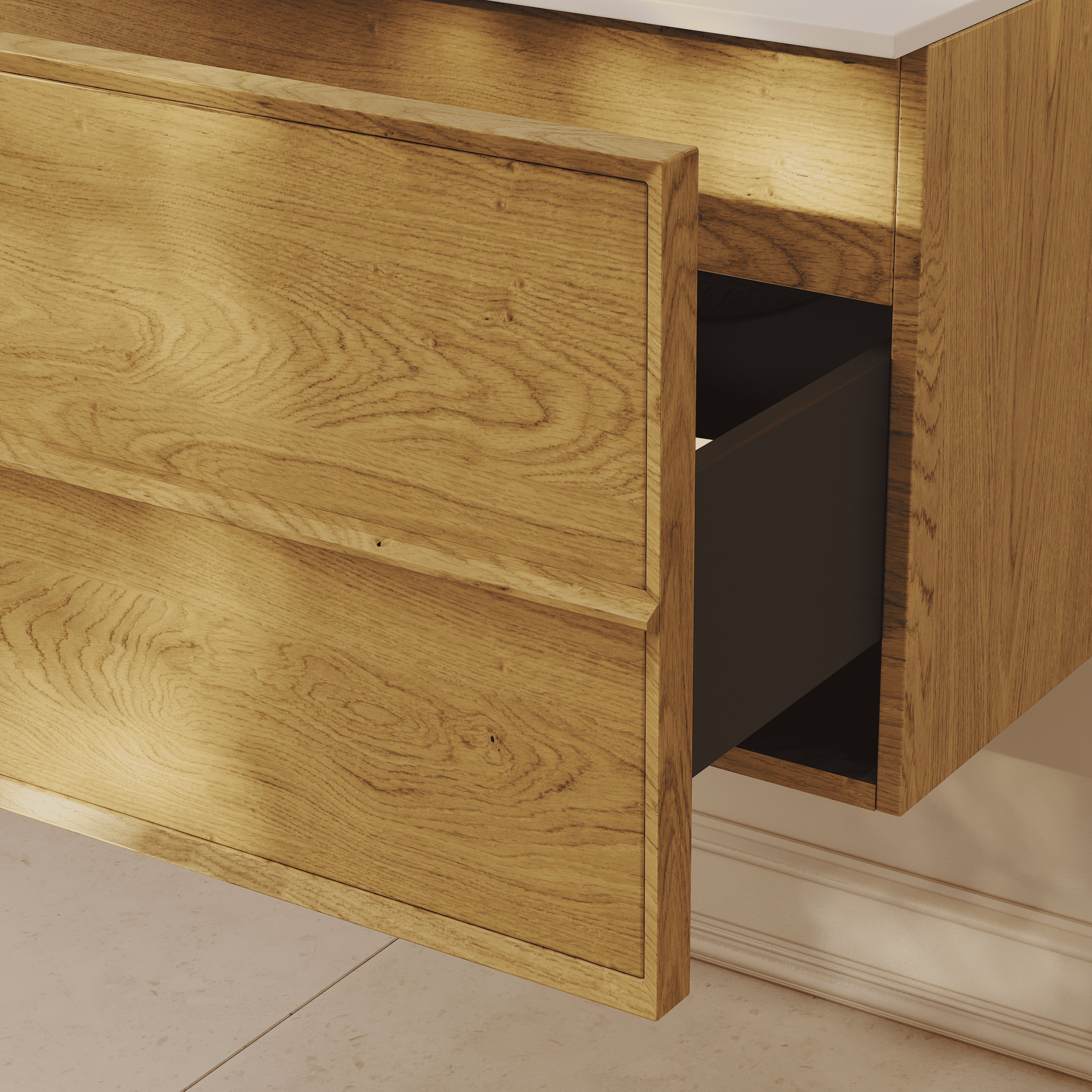 Kingham Vanity Unit with Stone Basin (Cedar 1000mm)