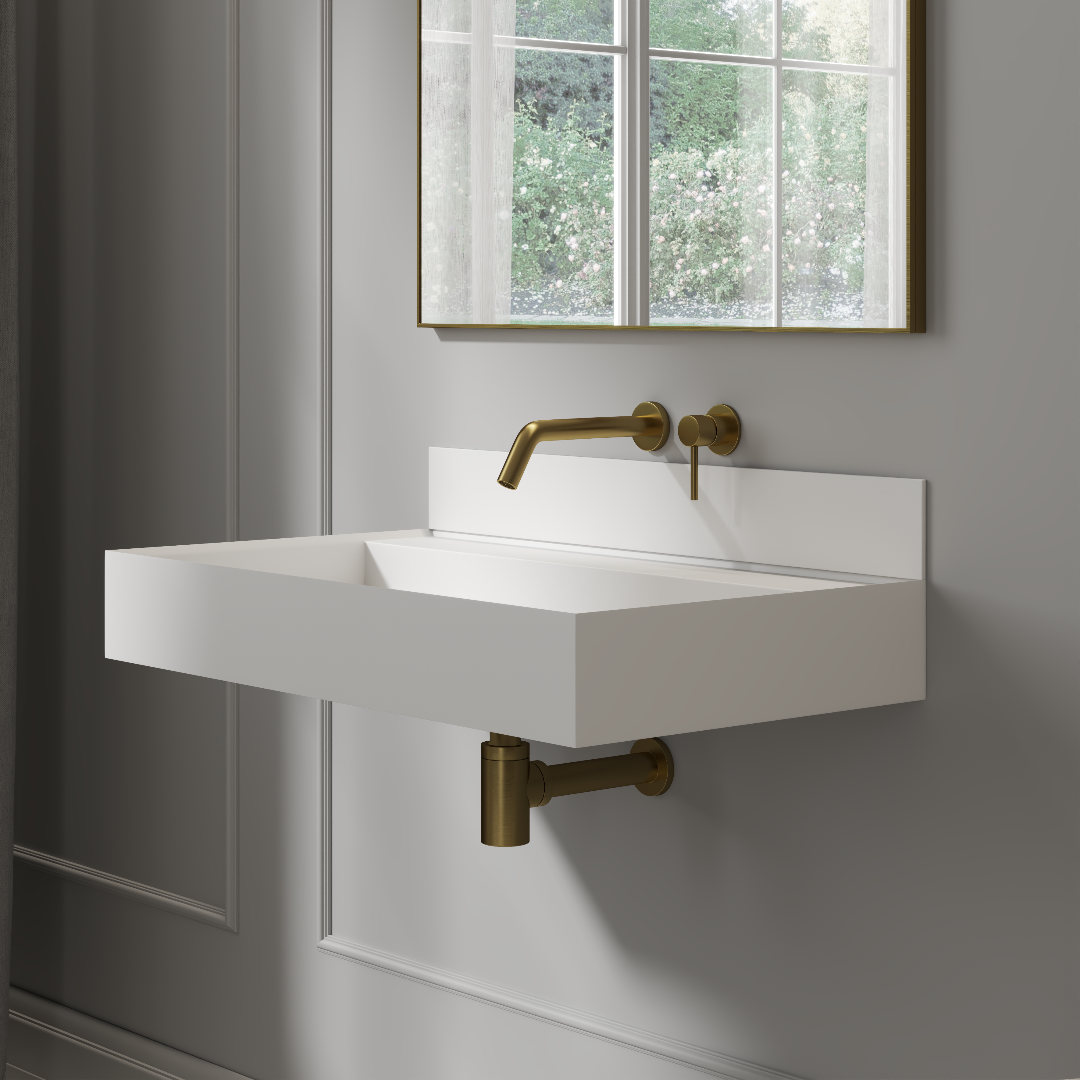 Matte White Stone Upstand 800mm