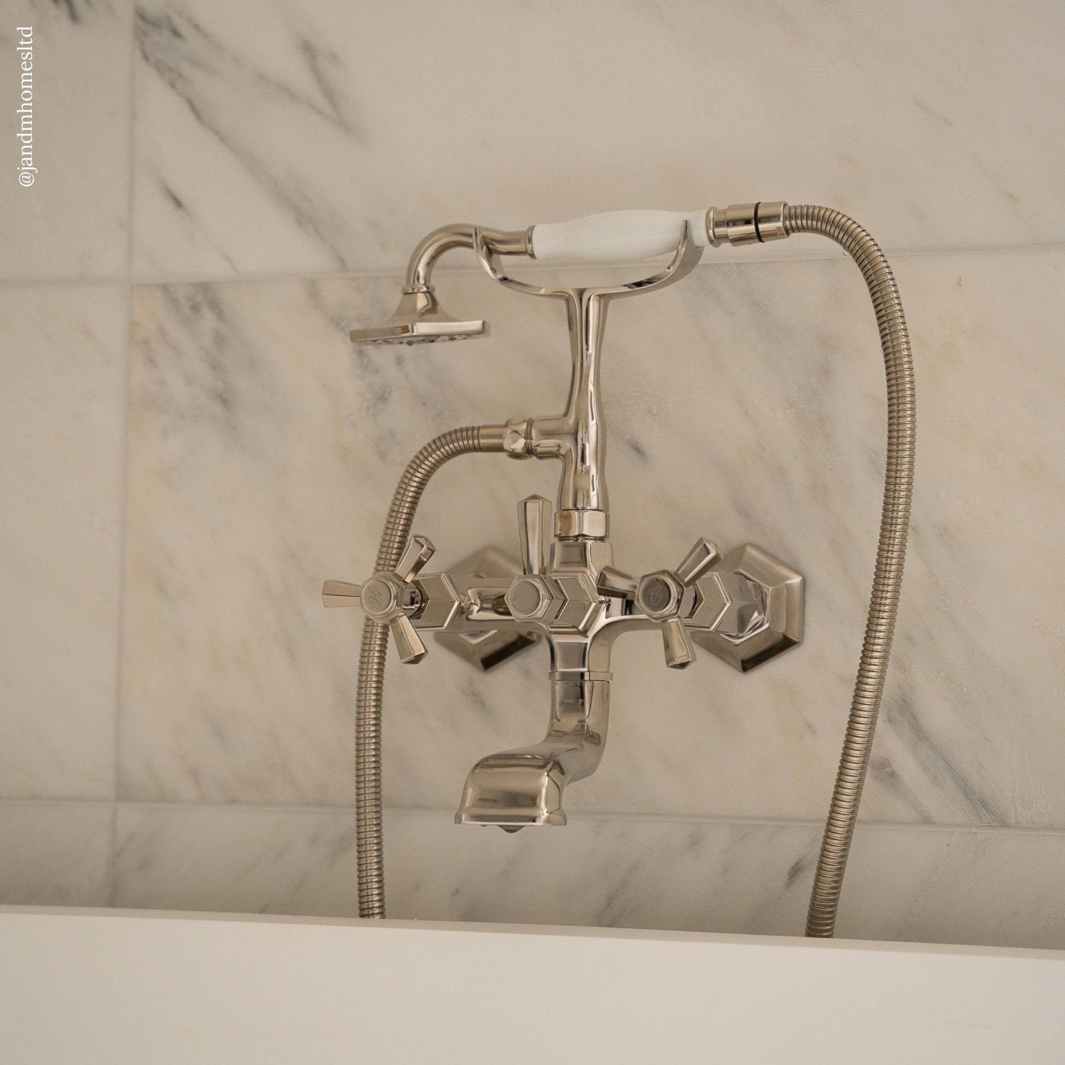 Arlington Polished Nickel Wall Mounted Bath Shower Tap