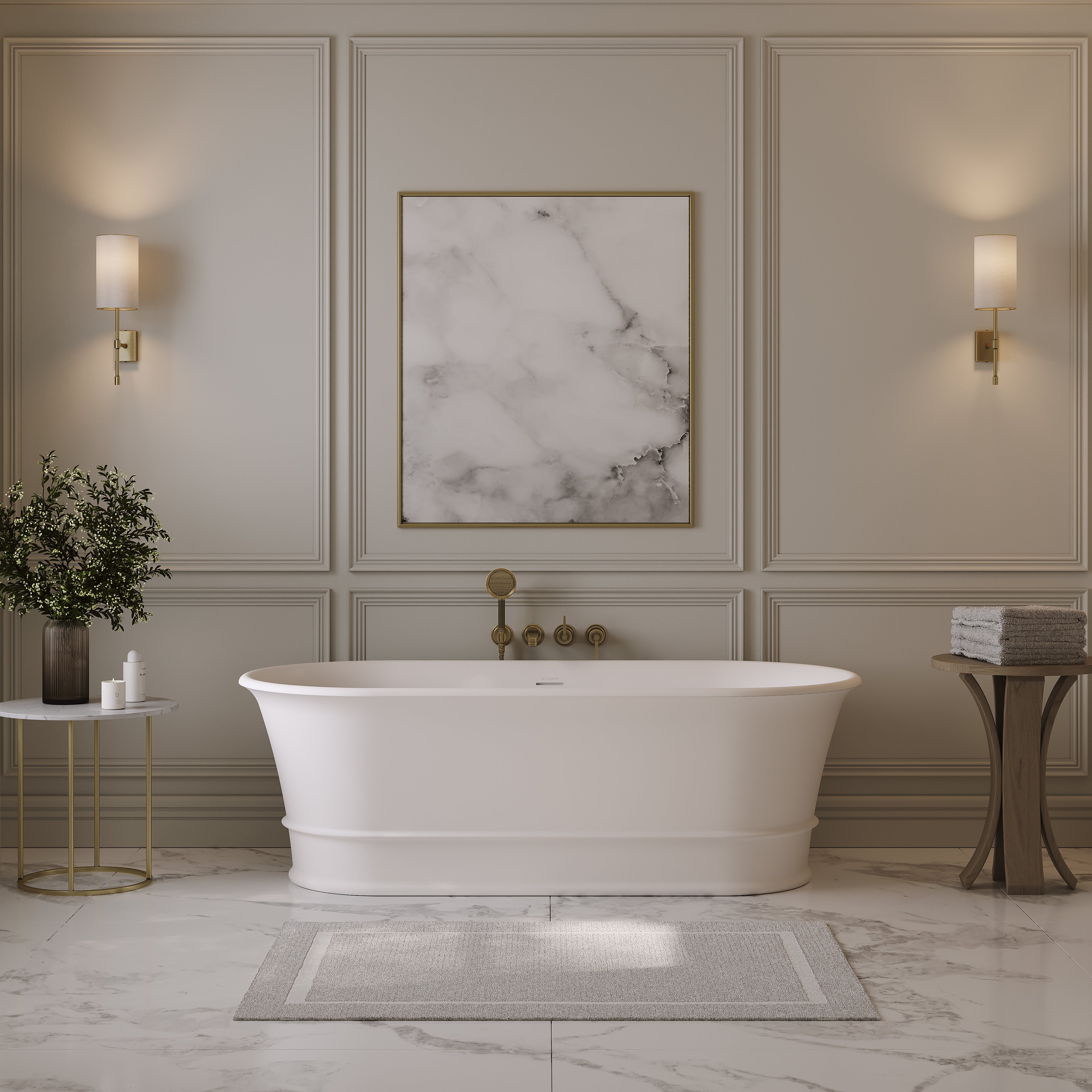 Addison Freestanding White Stone Bath 1700mm