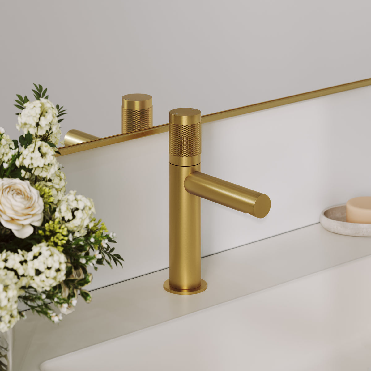 Alder Monobloc Brushed Gold Basin Mixer Tap