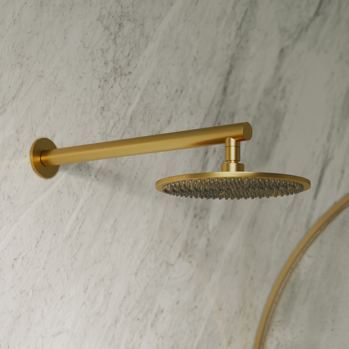 Alder Brushed Gold Thermostatic Shower With Handheld Shower