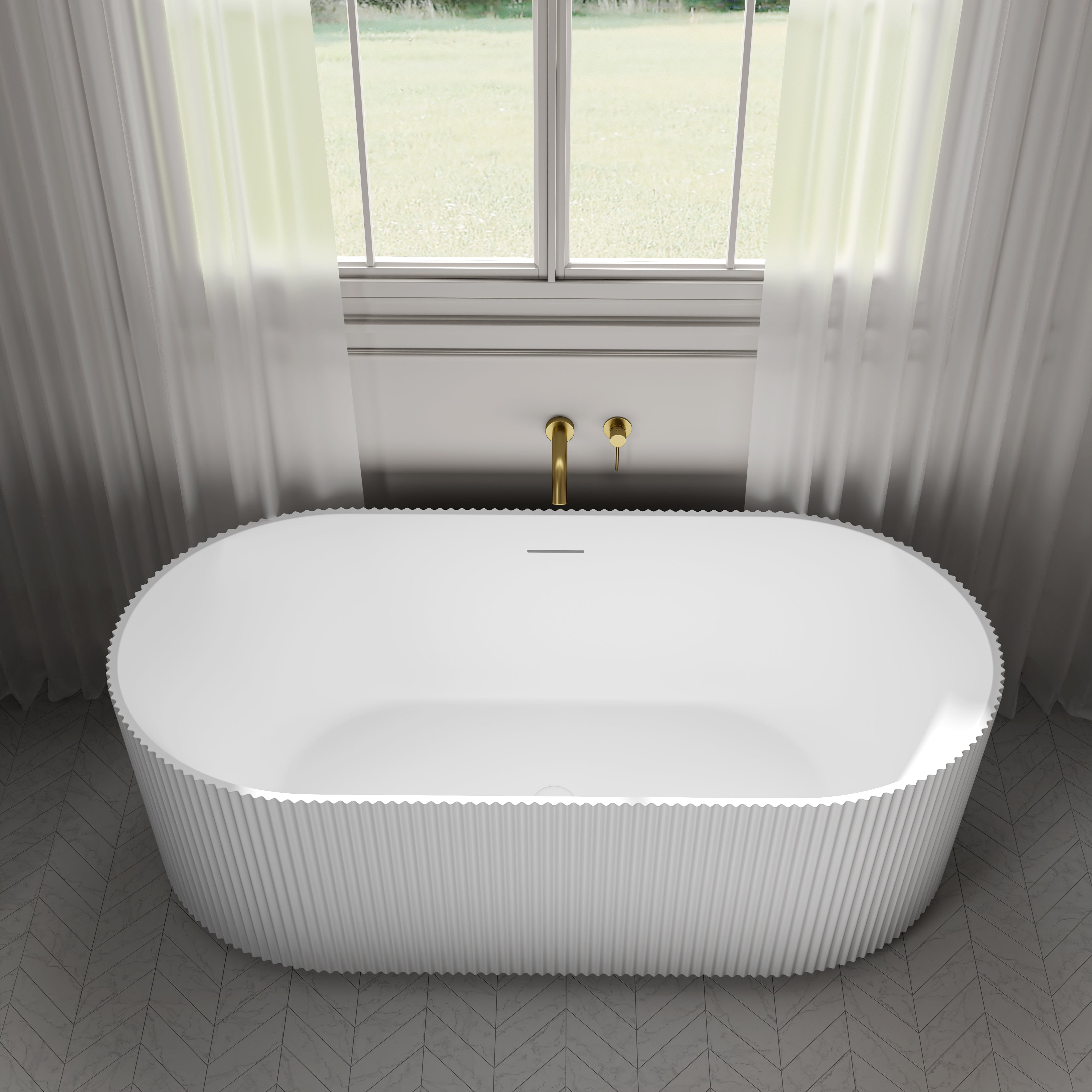 Thurlow Matte White Freestanding Acrylic Bath 1700mm