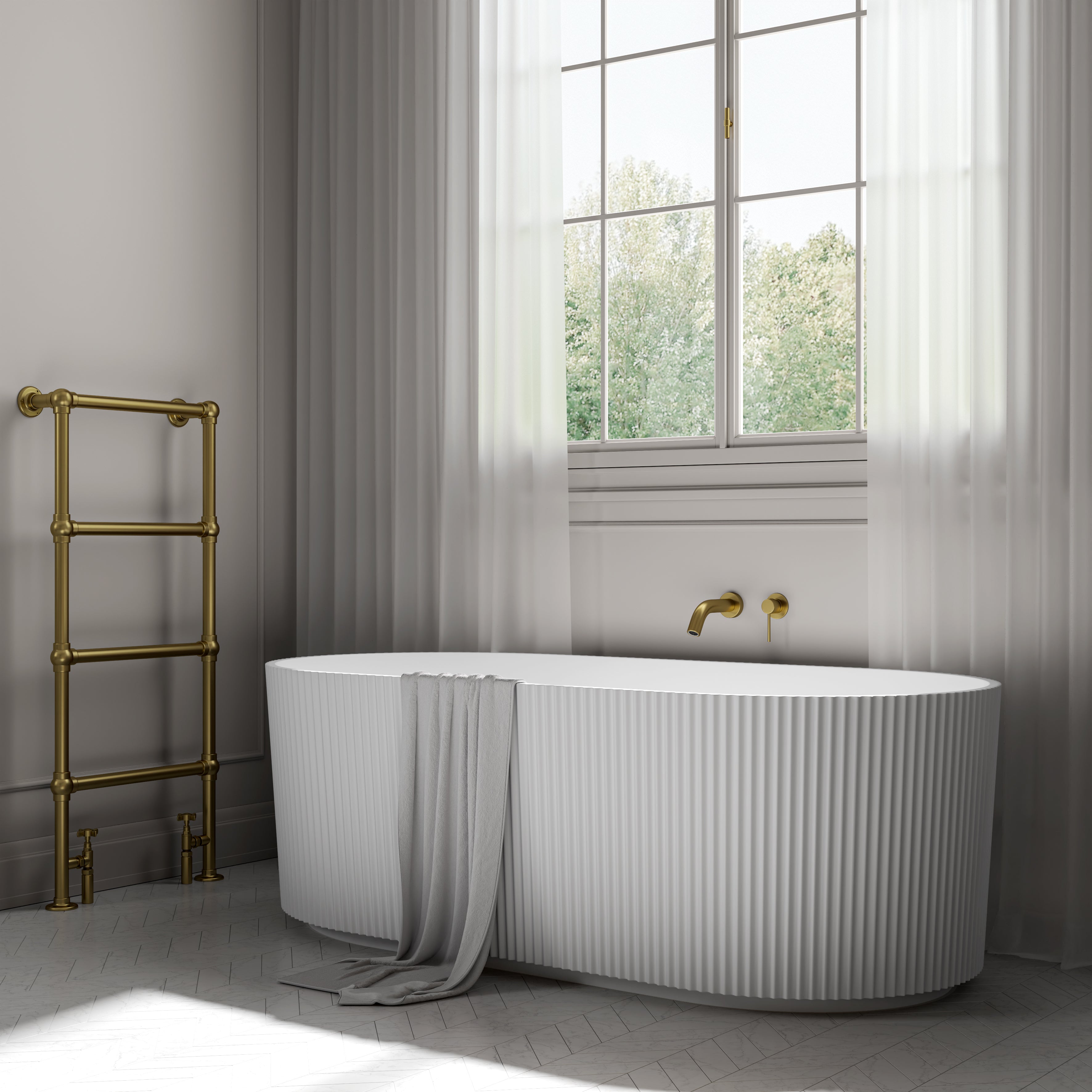 Thurlow Matte White Freestanding Acrylic Bath 1700mm