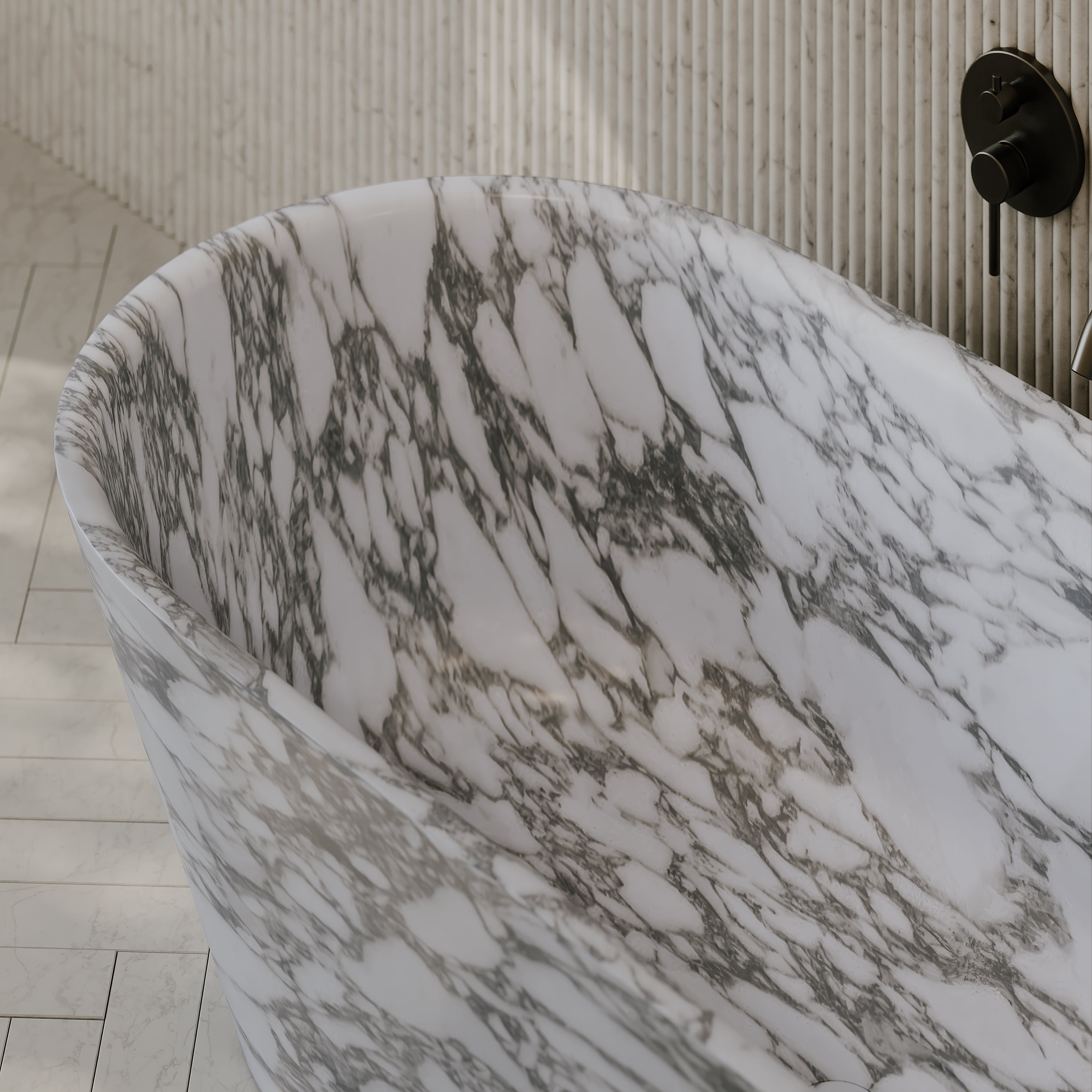 Carola Arabescato Marble Freestanding Bath 1700mm