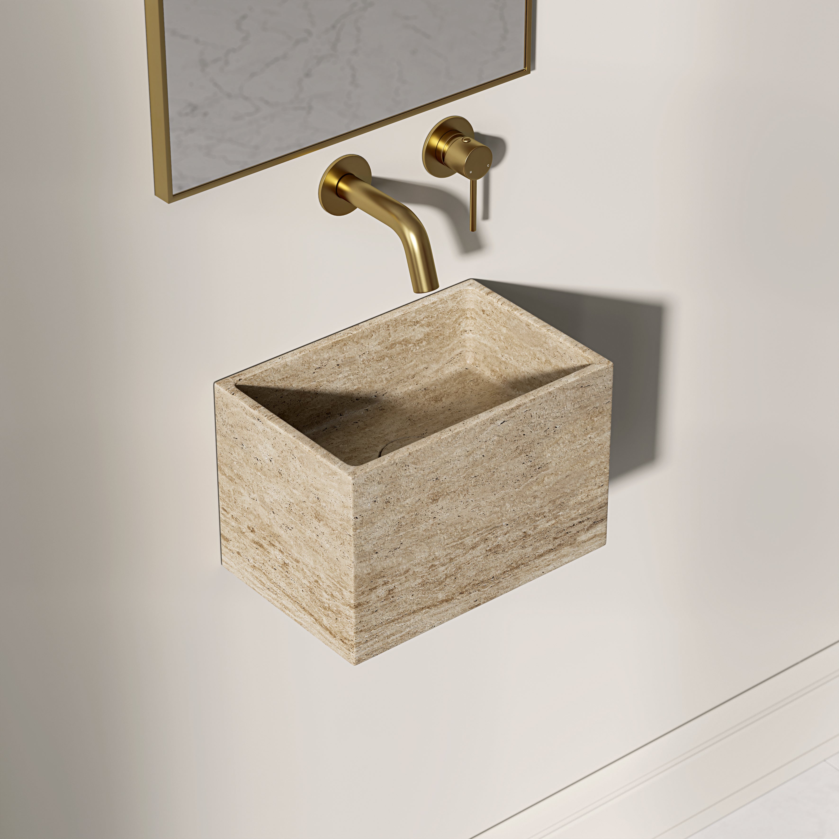 Arden Travertine Marble Wall Hung Basin 300mm