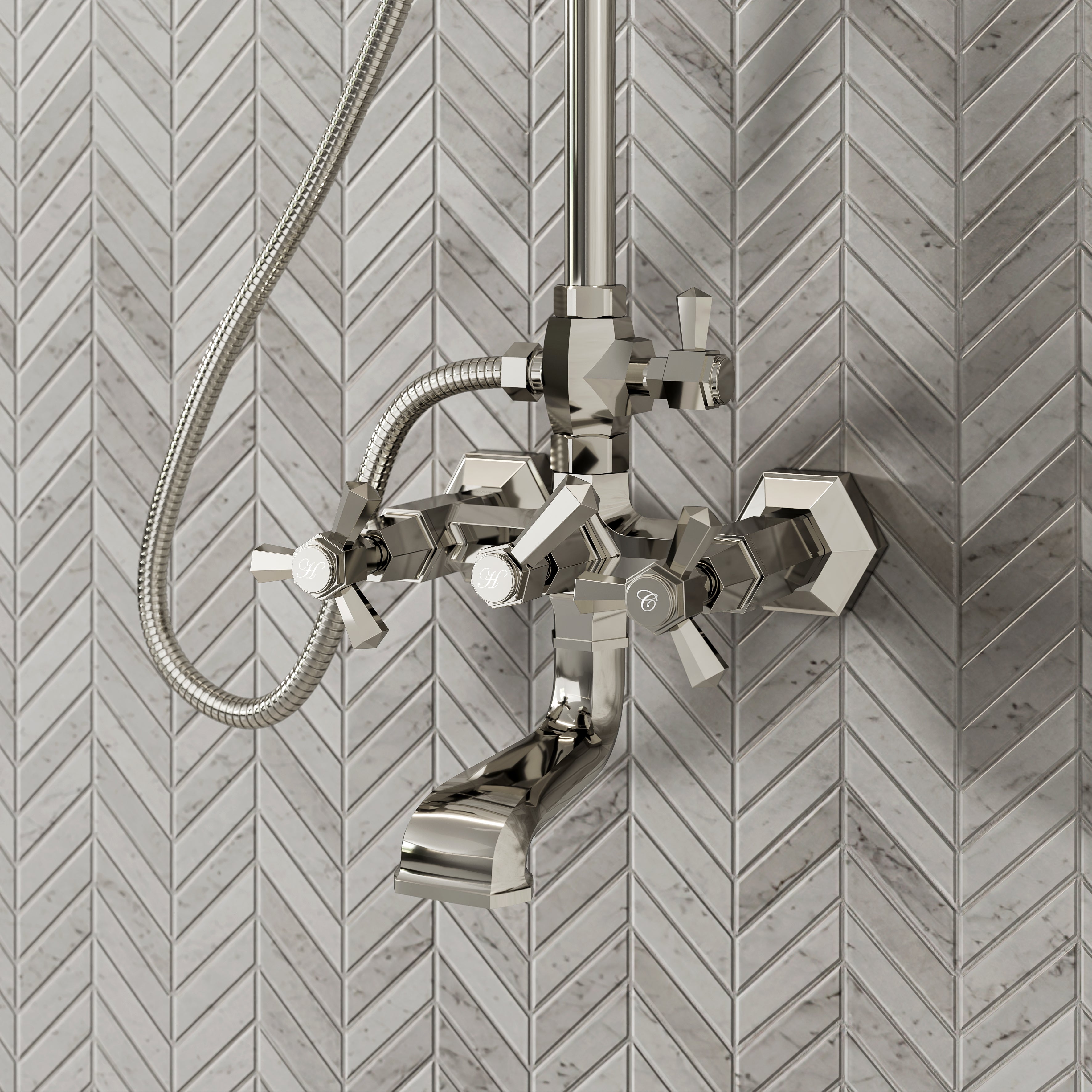 Arlington Polished Nickel 3-way Thermostatic Shower