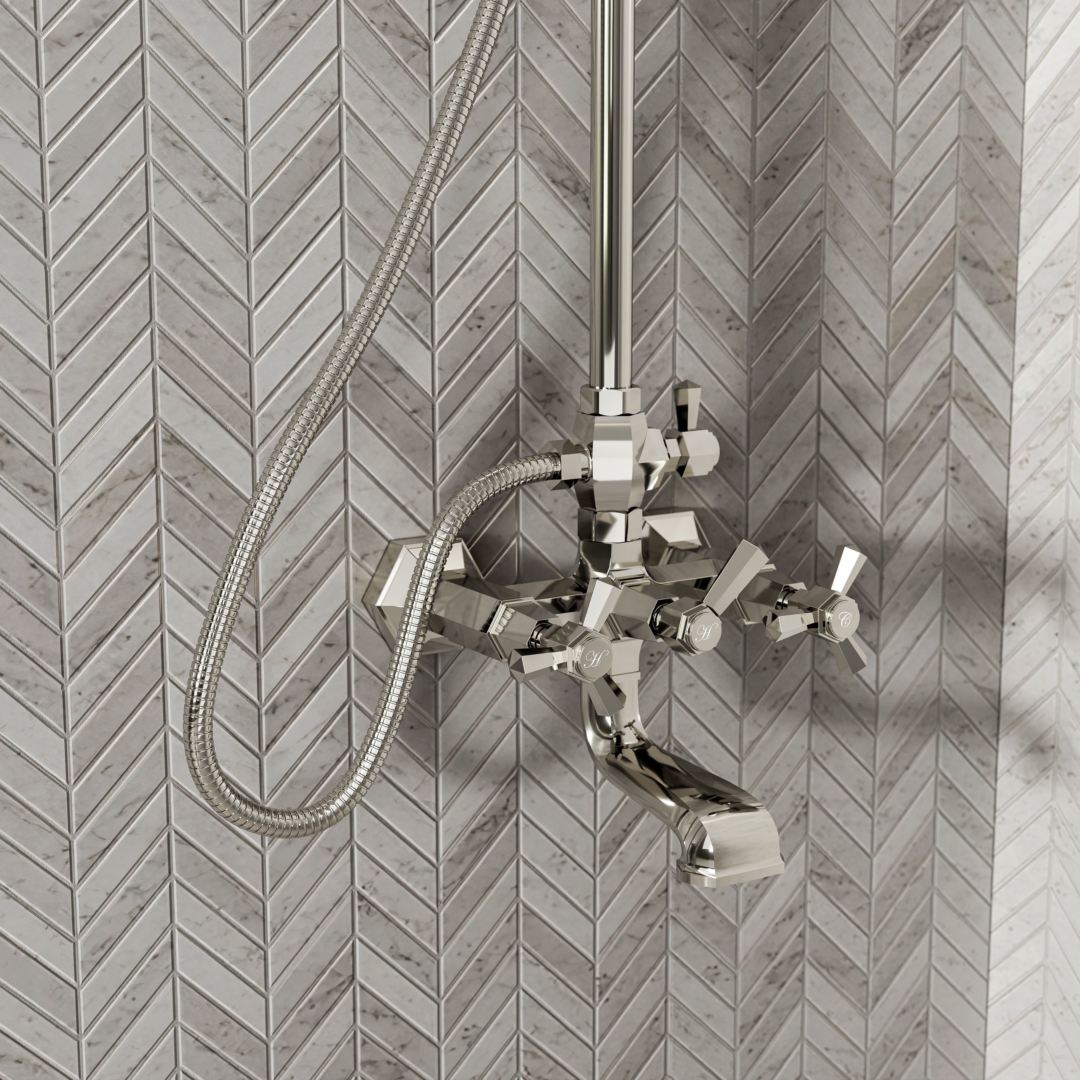 Arlington Polished Nickel 3-way Thermostatic Shower