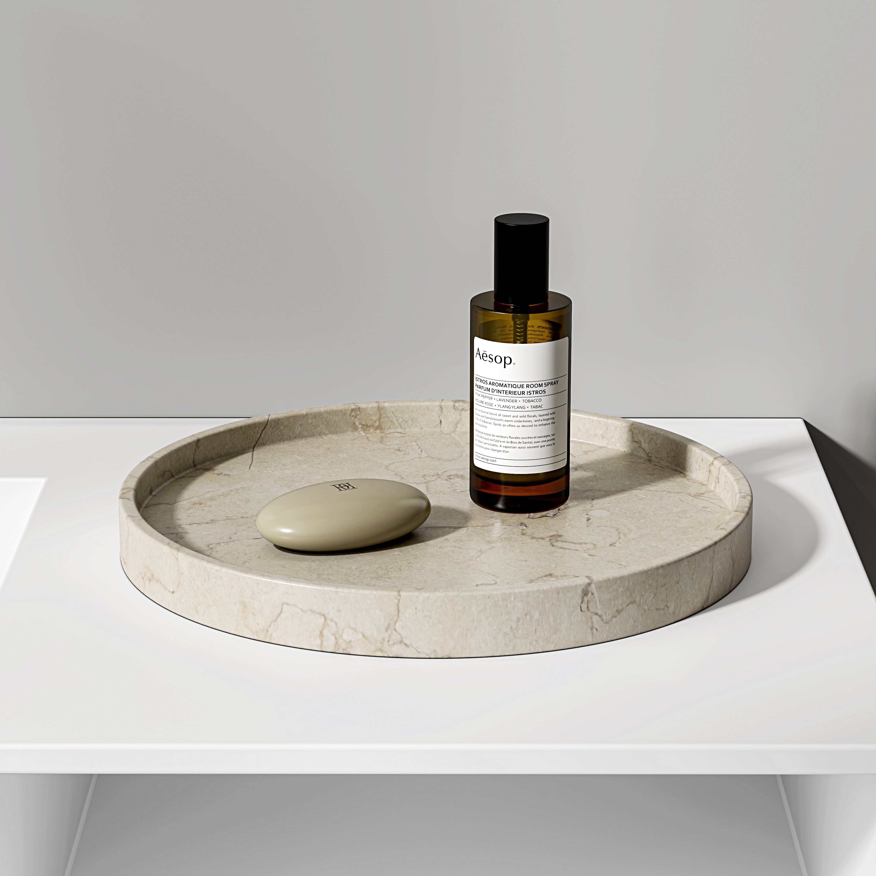 Aurelia Crema Marfil Marble Round Tray