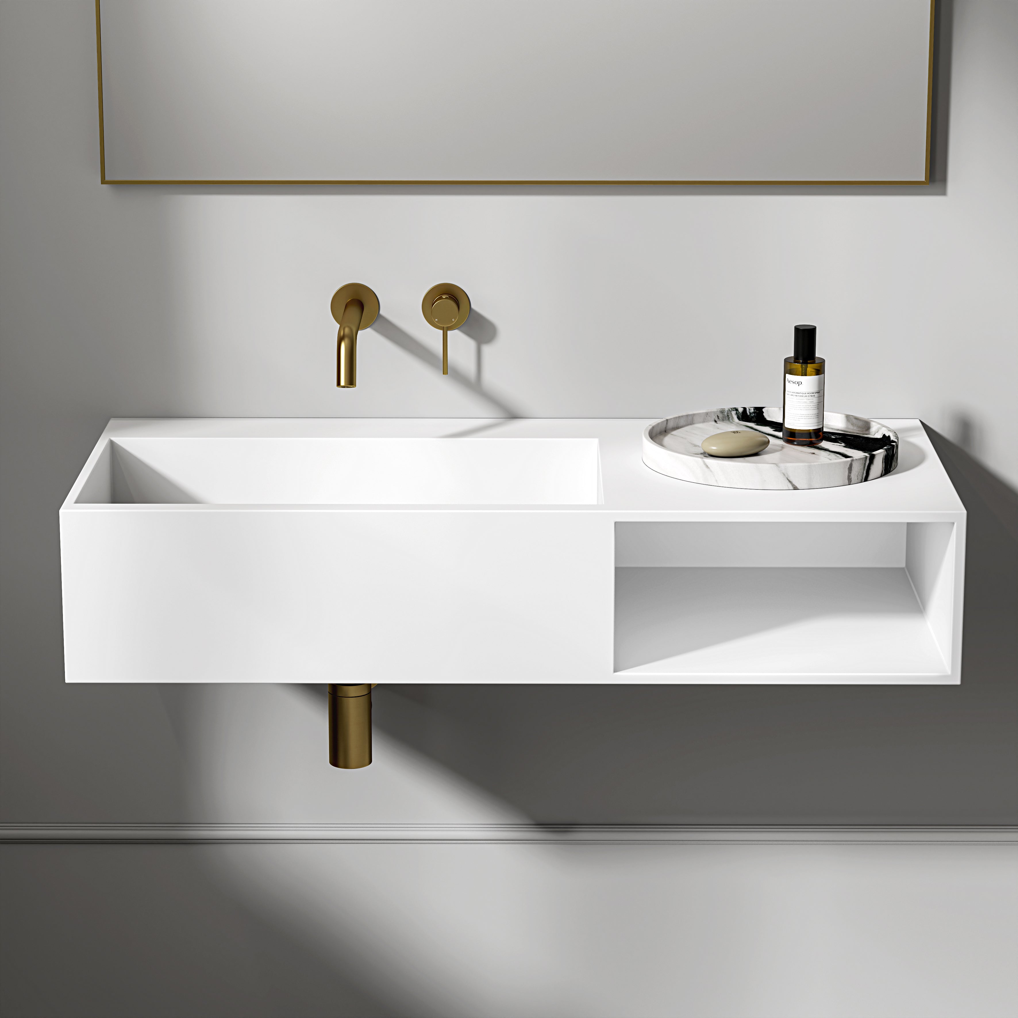 Aurelia Panda Marble Round Tray