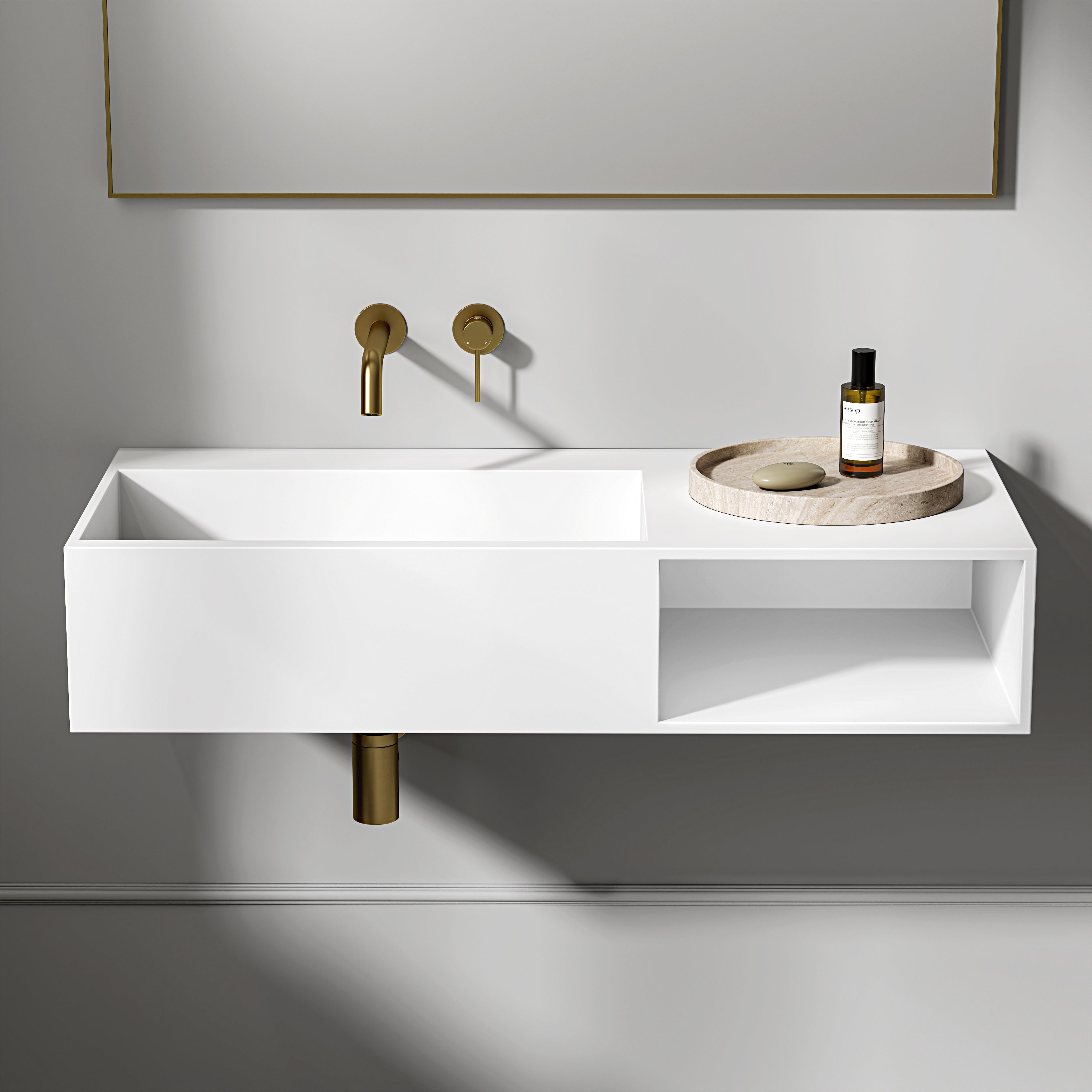 Aurelia Travertine Round Tray