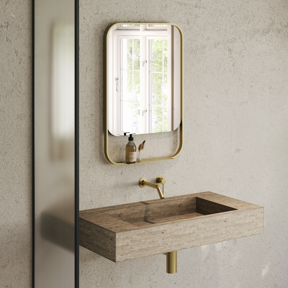 Balham Brushed Gold Mirror 600mm