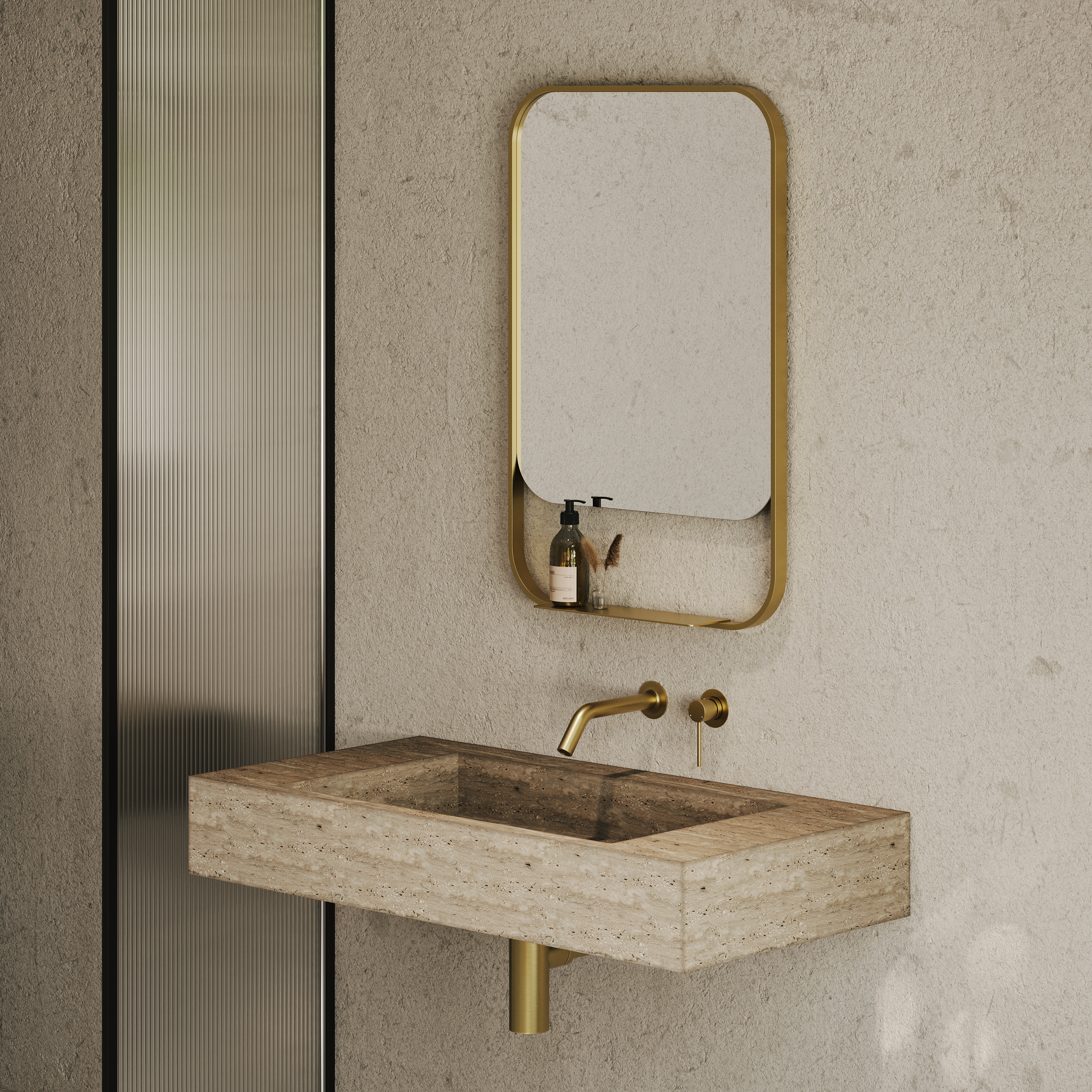 Balham Brushed Gold Mirror 600mm