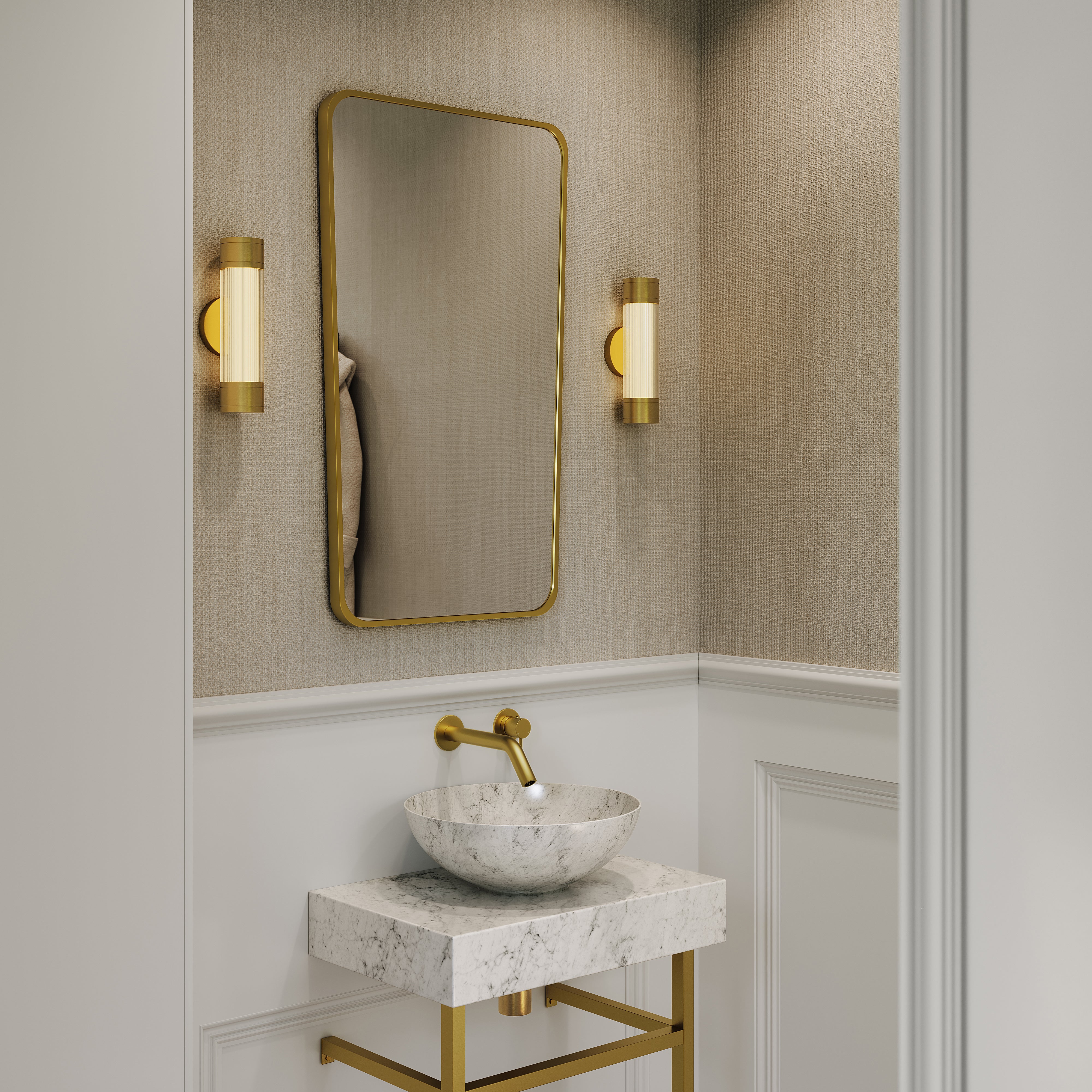 Burford Rectangular Brushed Gold Mirror 540mm