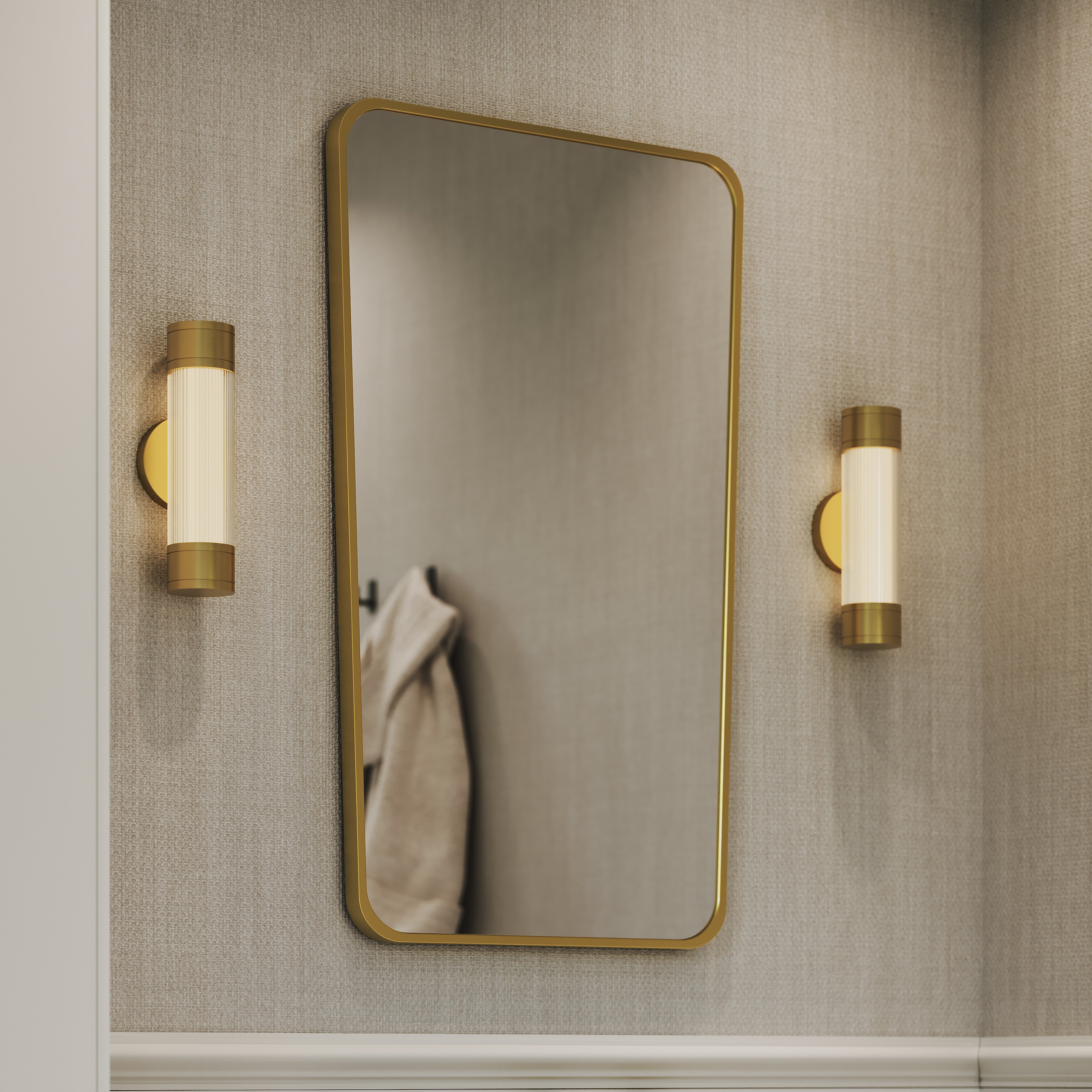 Burford Rectangular Brushed Gold Mirror 540mm