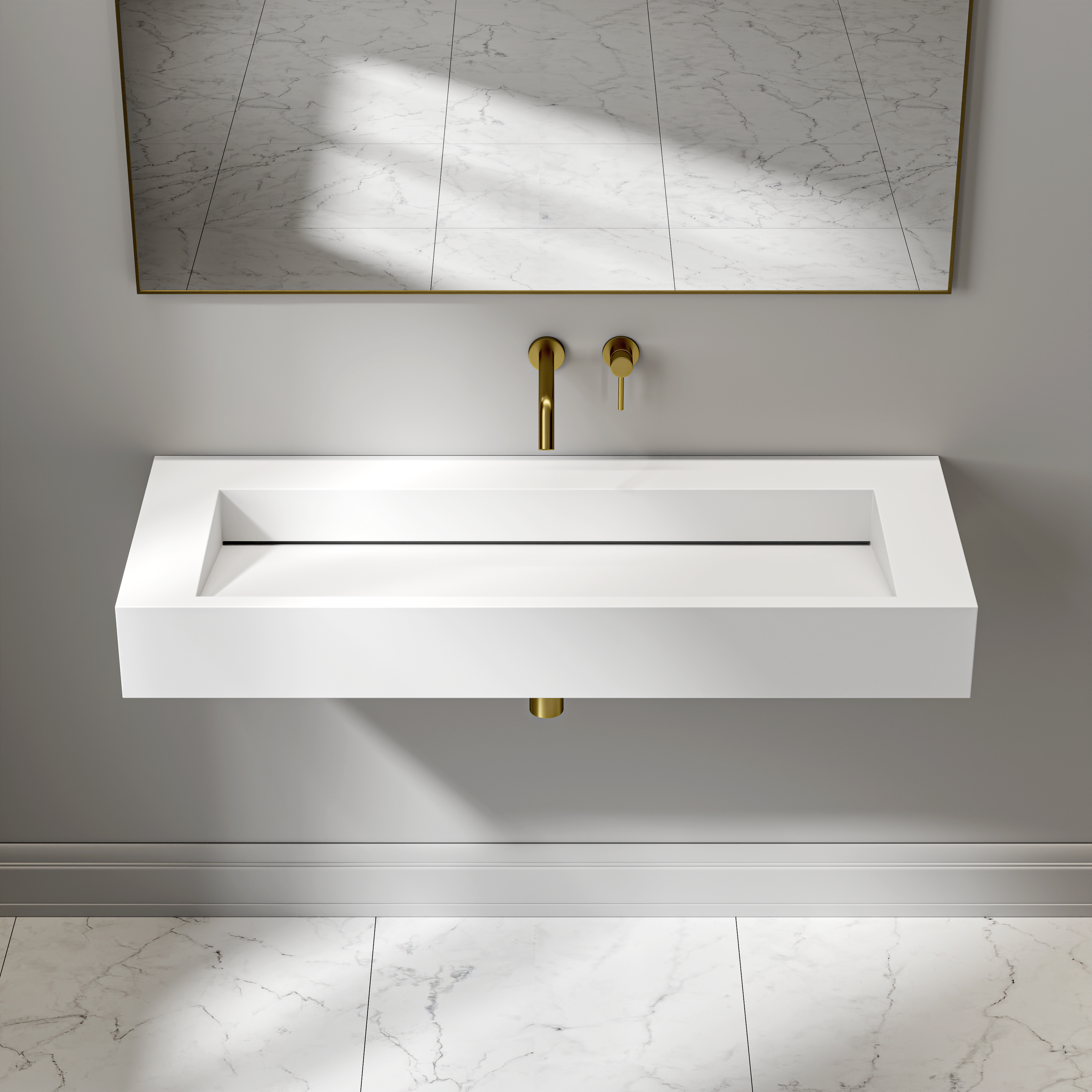 Erling Stone Basin Matte White 1200mm