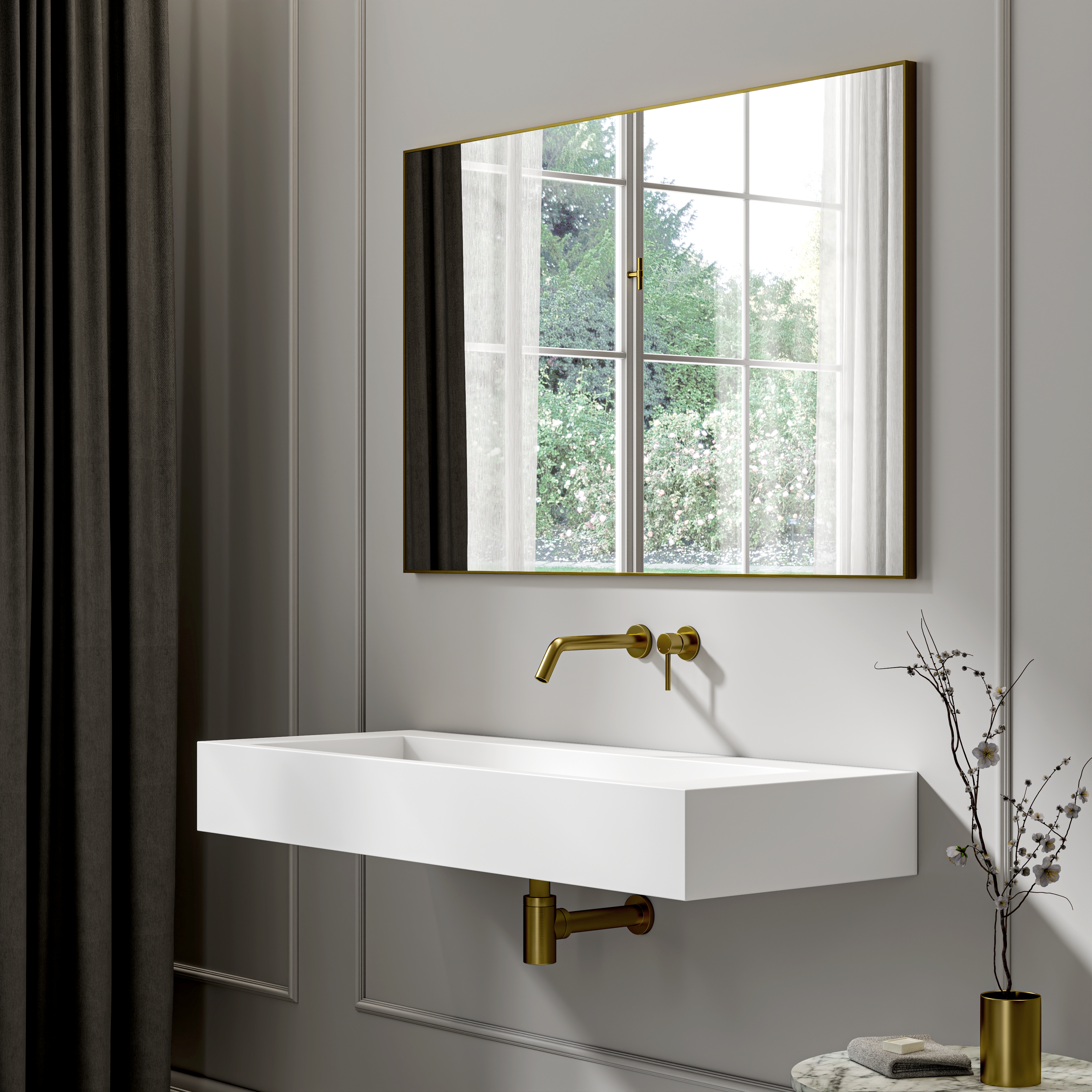 Erling Stone Basin Matte White 1200mm