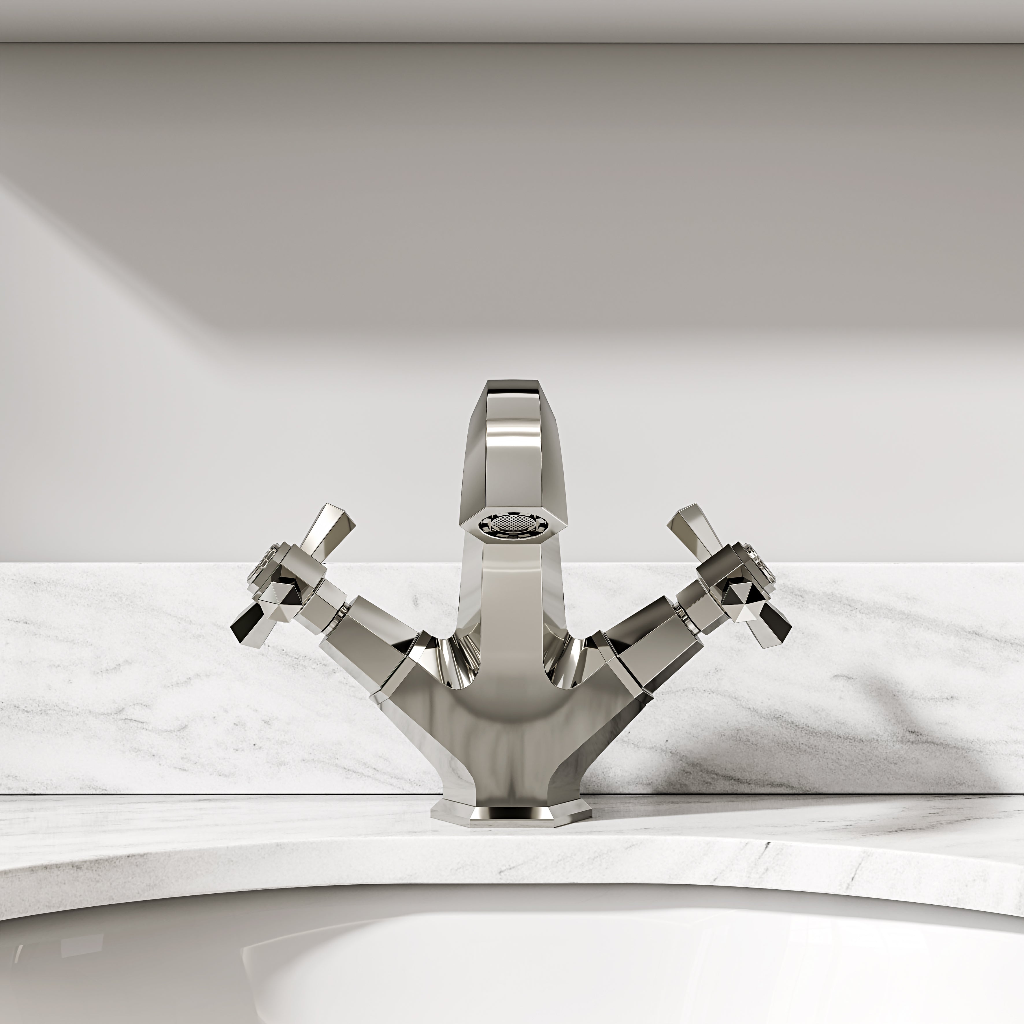 Arlington Polished Nickel Basin Mixer Tap