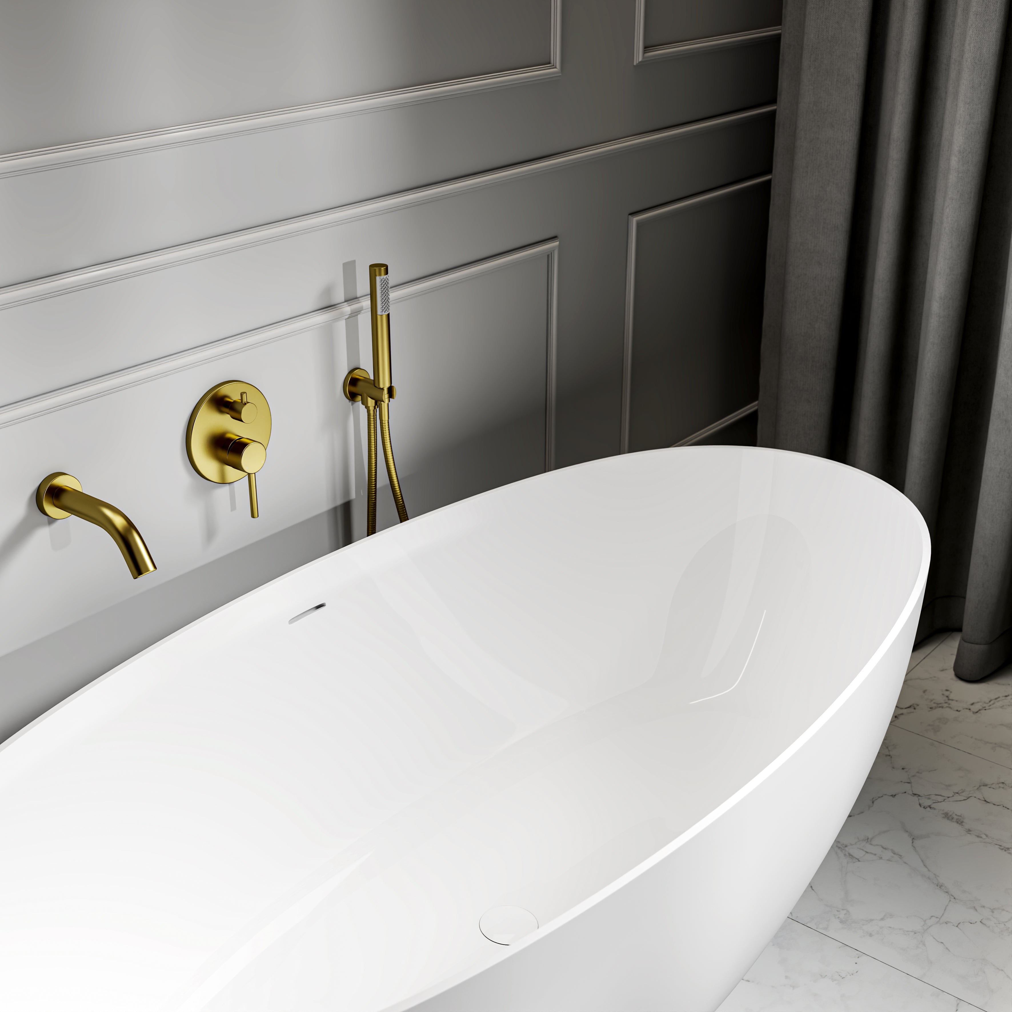 Bromley Freestanding White Stone Bath 1700mm