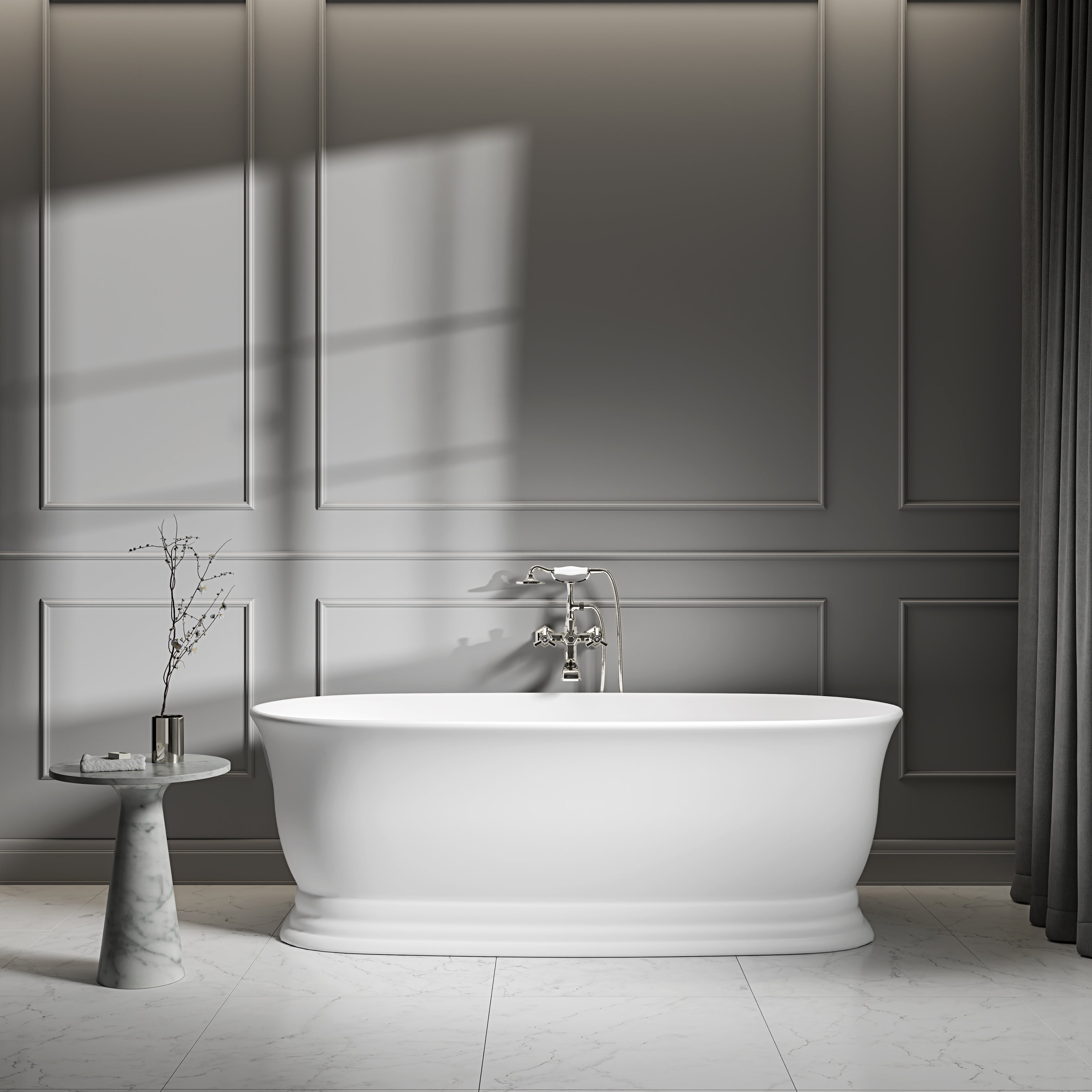 Arlington Polished Nickel Wall Mounted Bath Shower Tap