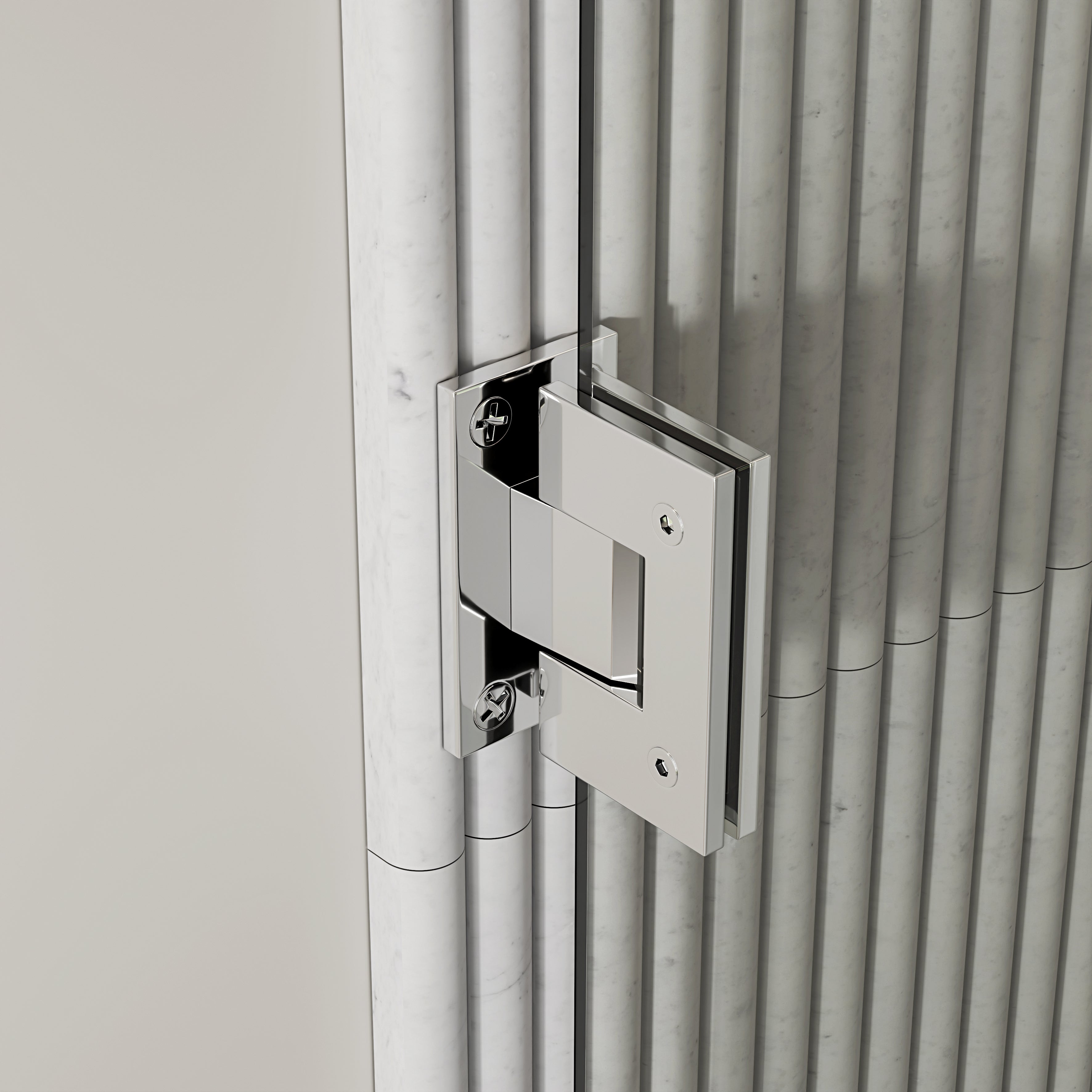 Chilton Frameless Bath Shower Screen 800mm with Chrome Hinge