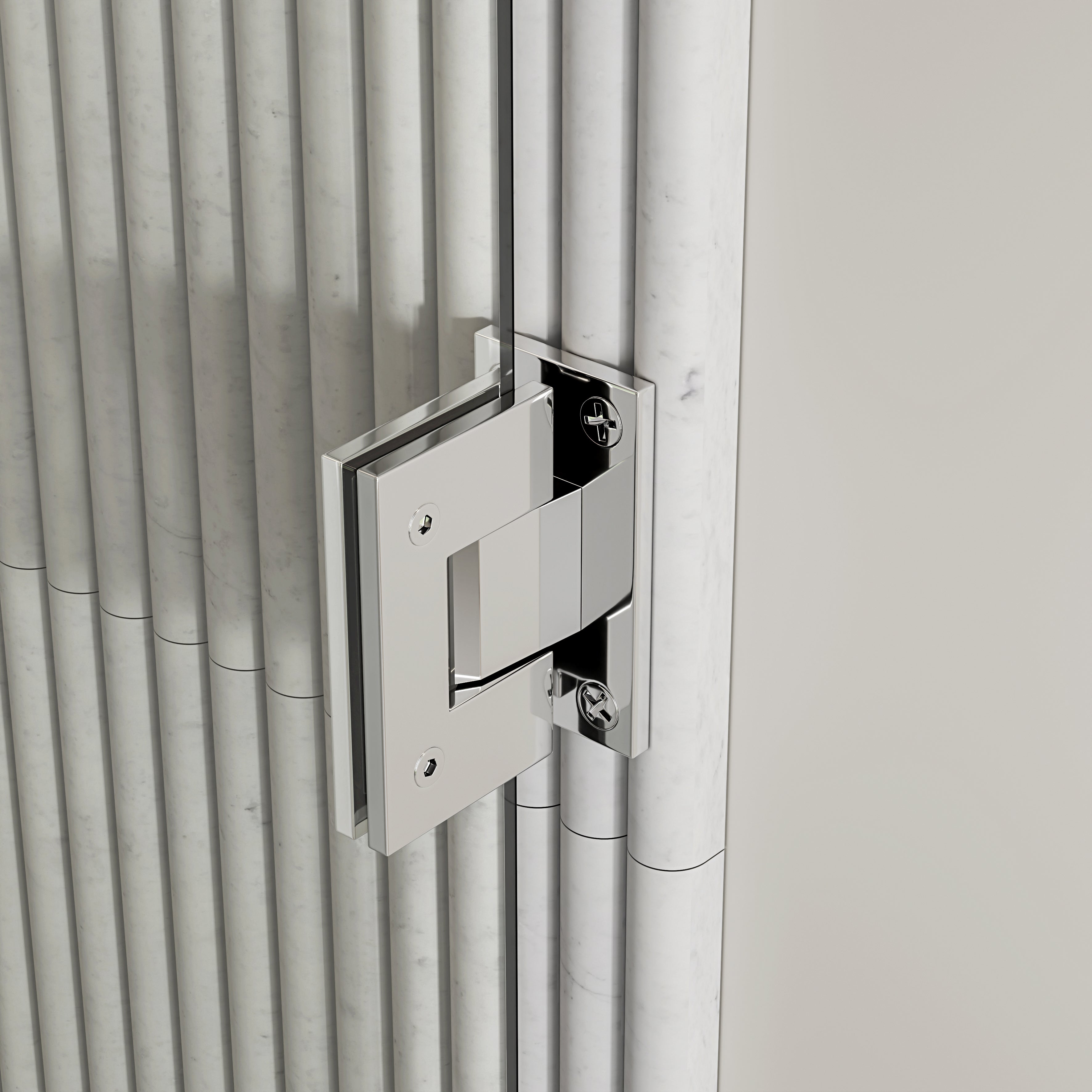 Chilton Frameless Bath Shower Screen 800mm with Chrome Hinge
