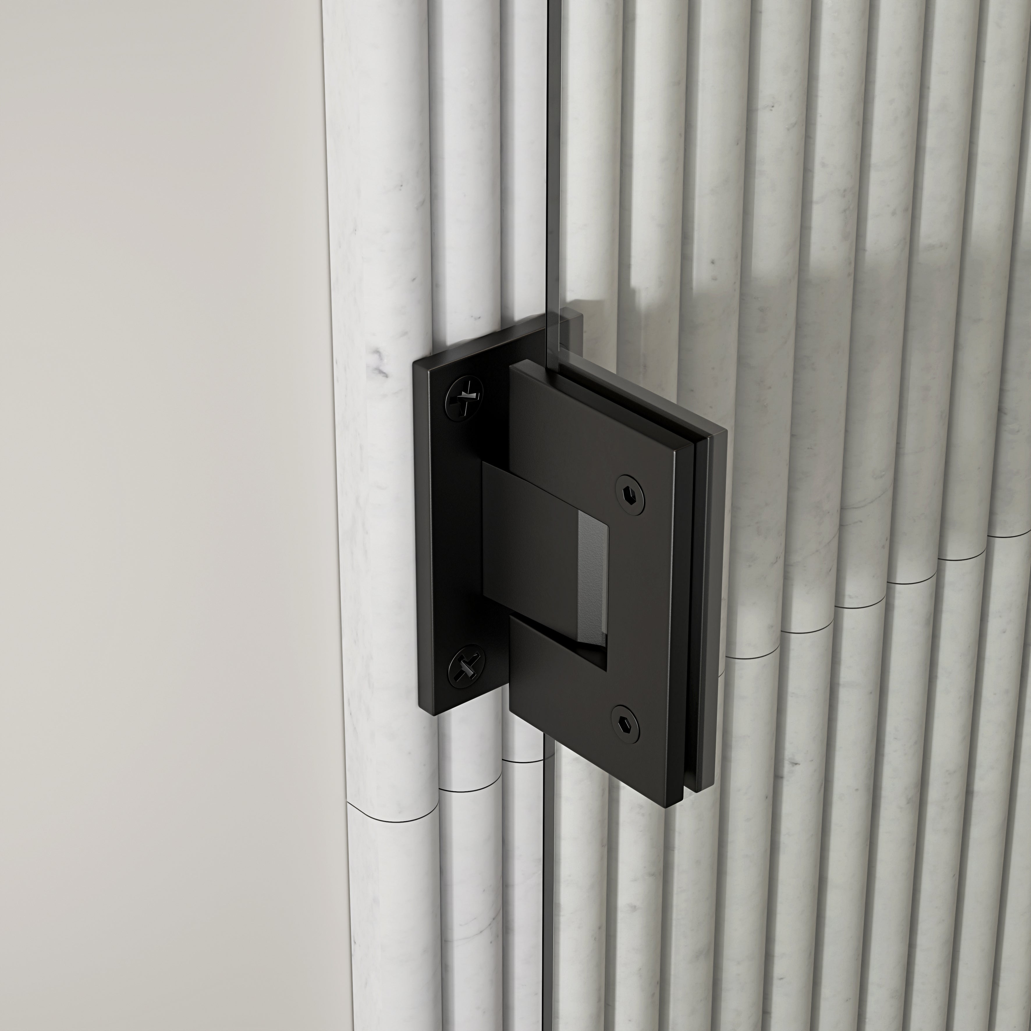 Chilton Frameless Bath Shower Screen 800mm with Matte Black Hinge