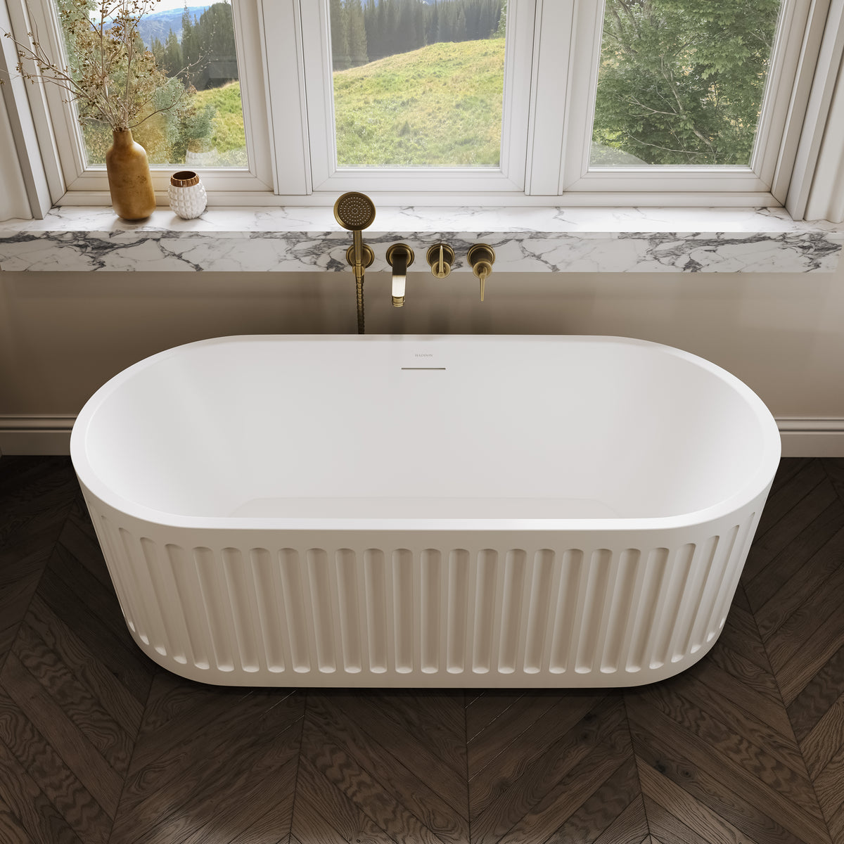 Bourdon Light White Freestanding Acrylic Bath 1700mm