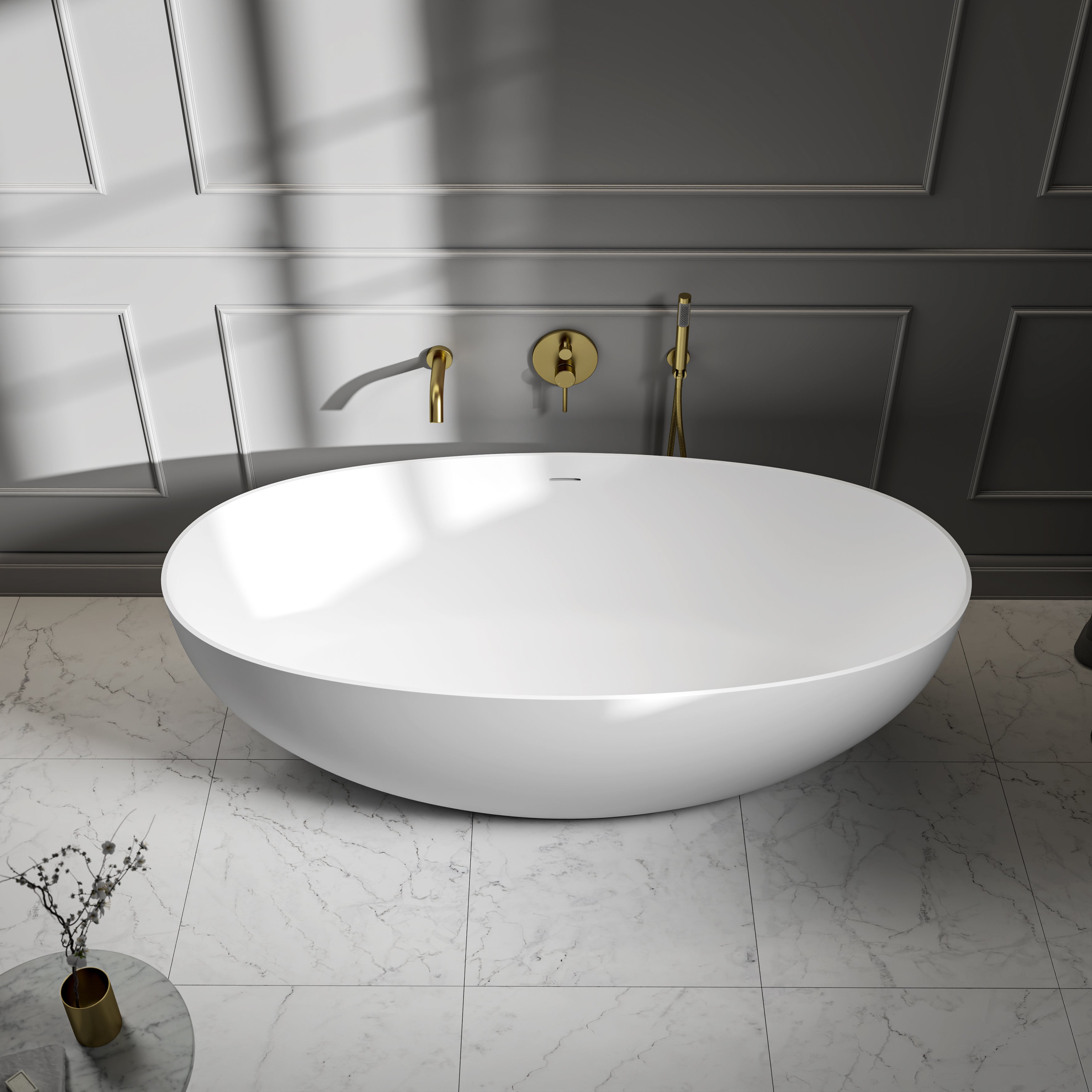 Bromley Freestanding White Stone Bath 1700mm