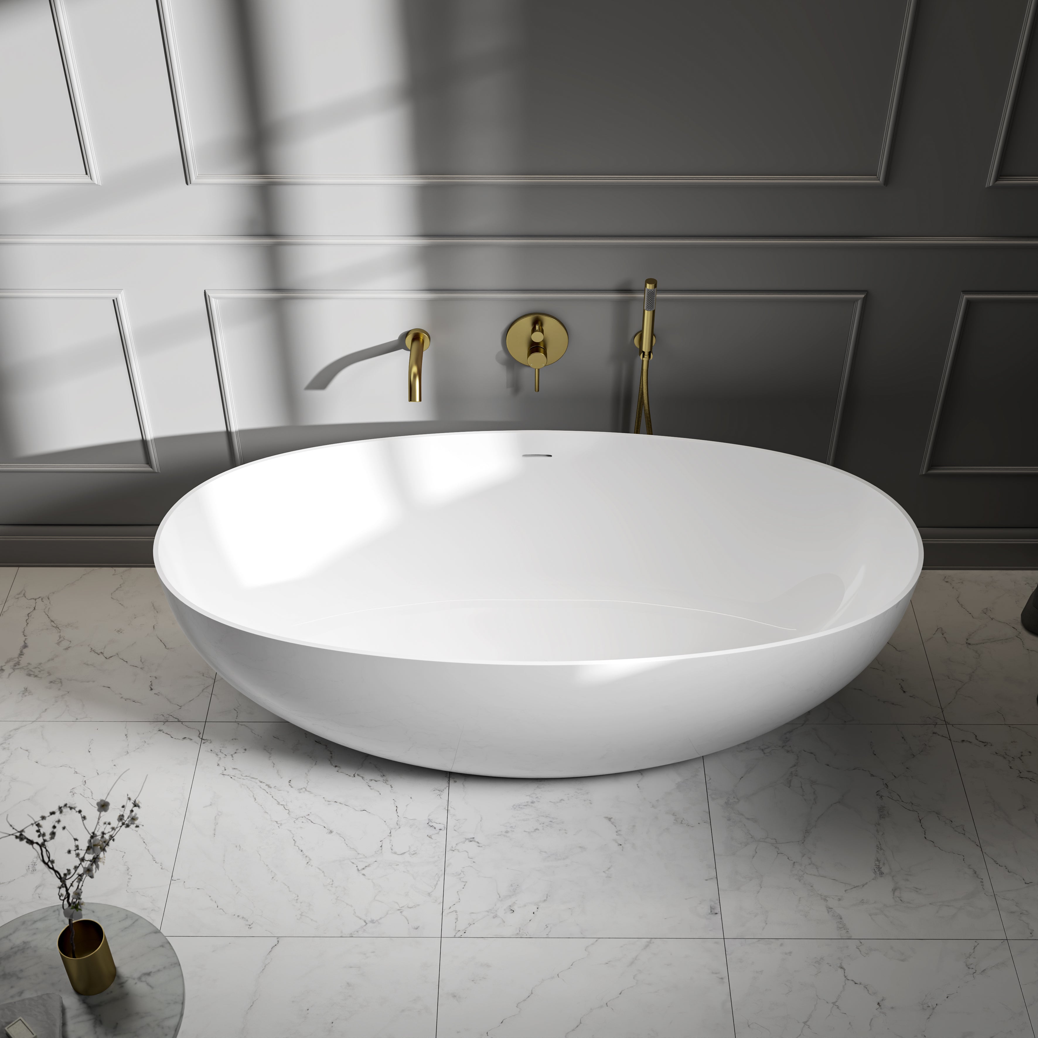 Bromley Freestanding White Stone Bath 1700mm