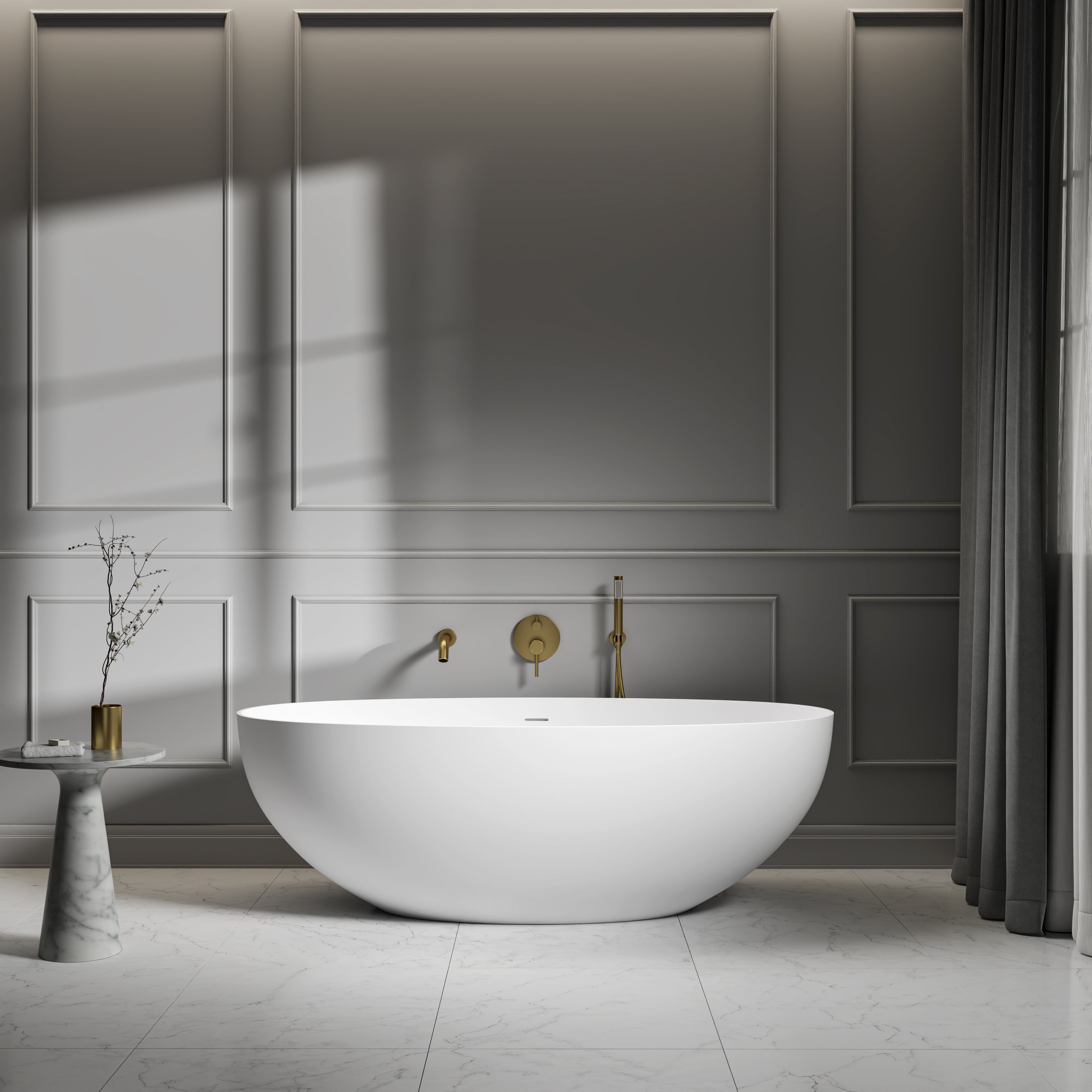 Bromley Freestanding White Stone Bath 1700mm
