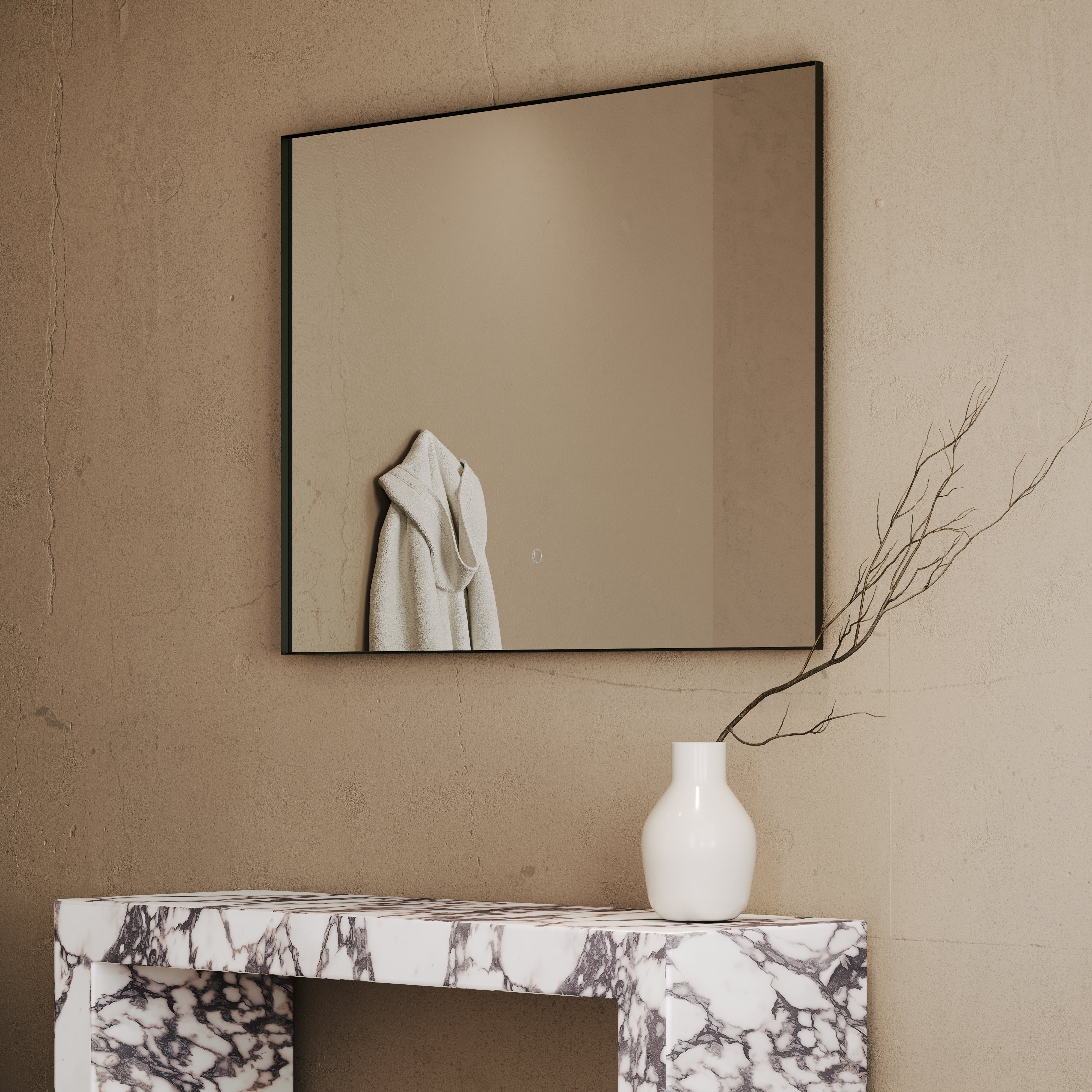 Cielo Mirror with Backlit LED & Demister Matte Black 1200mm
