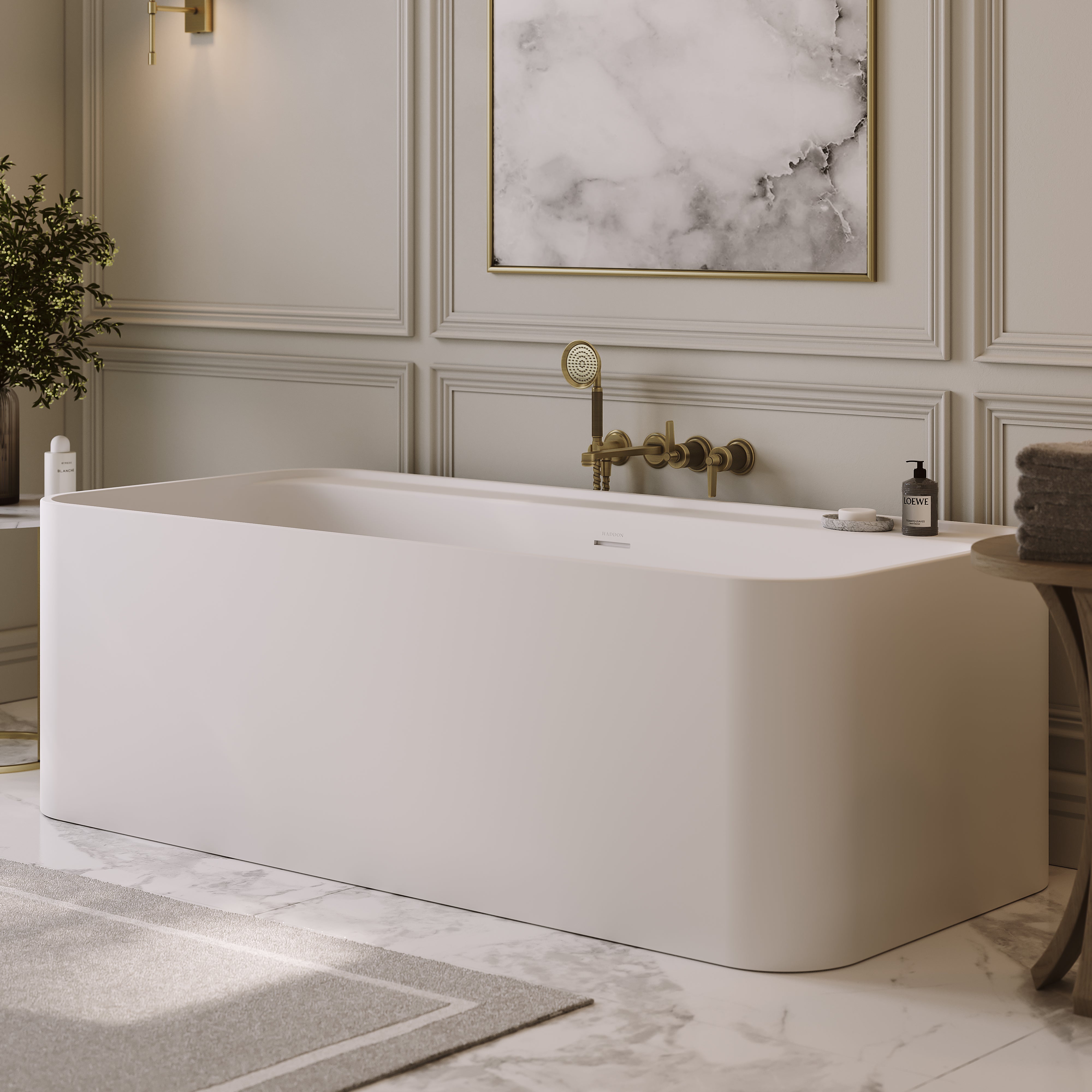 Cullen Freestanding White Stone Bath 1700mm