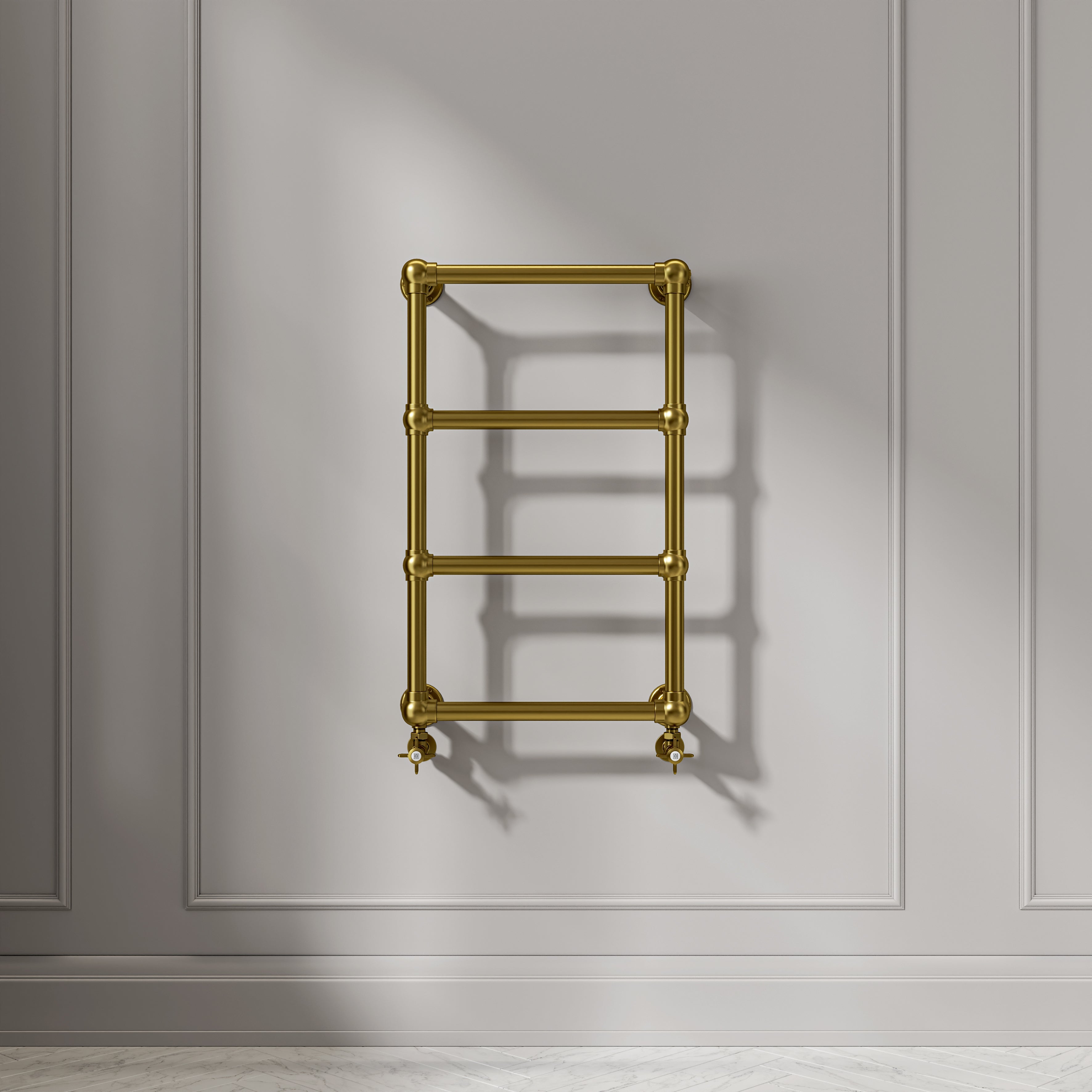 Camden Wall Mounted 4-bar Traditional Heated Towel Warmer Radiator Brushed Gold