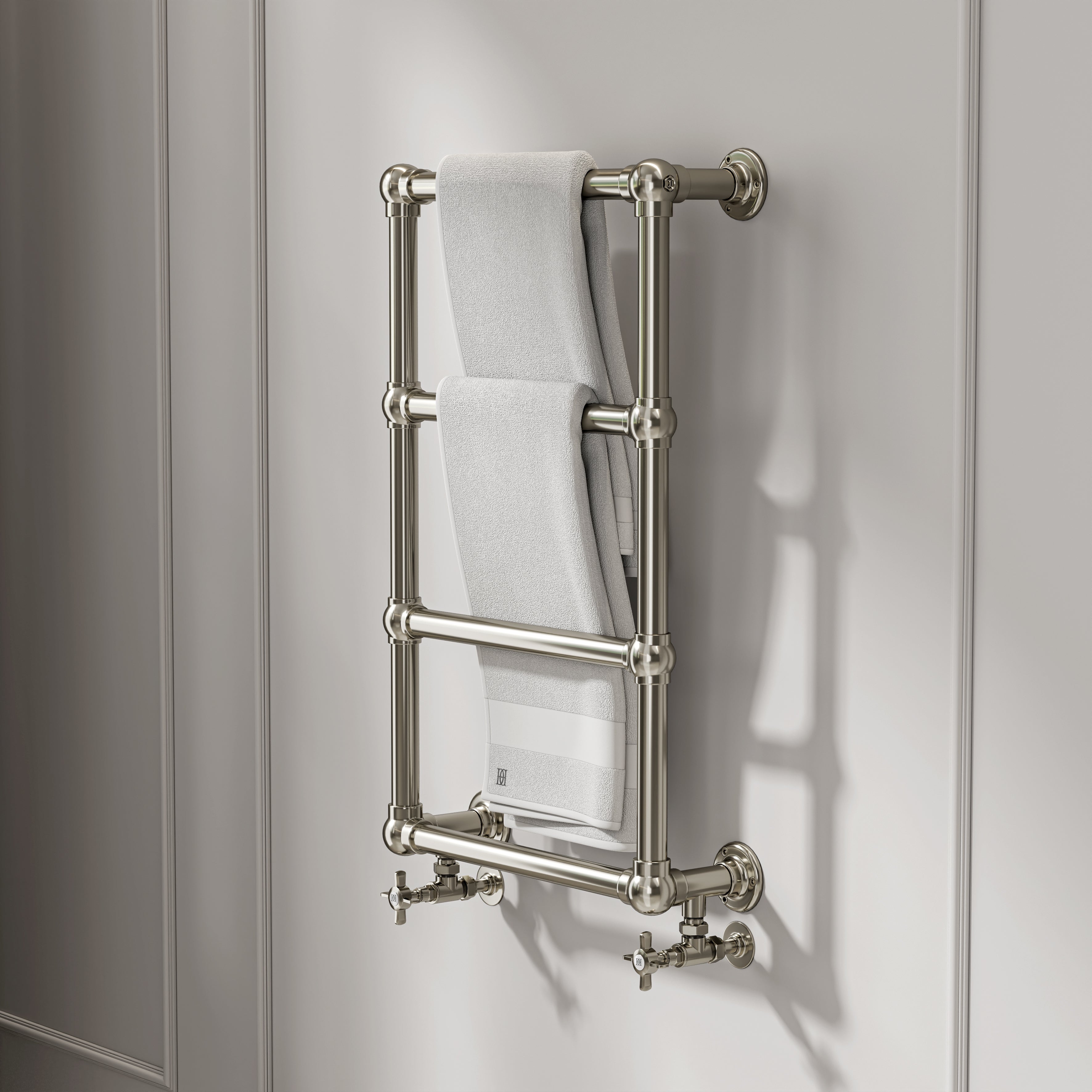 Camden Wall Mounted 4-bar Traditional Heated Towel Warmer Radiator Polished Nickel