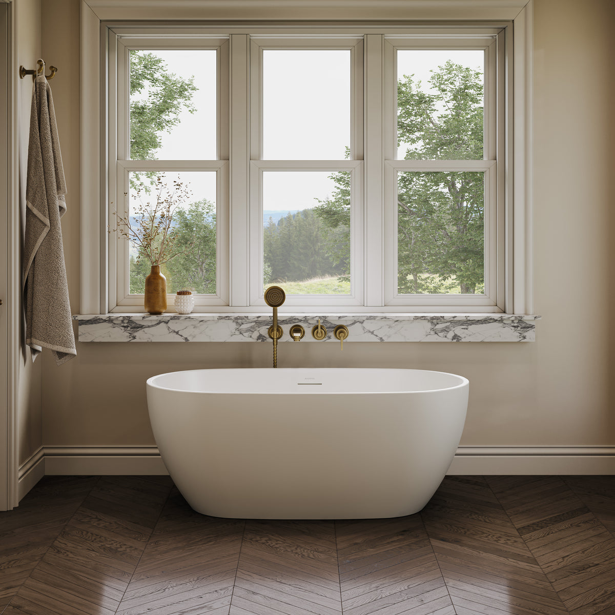 Chesham Light Freestanding White Acrylic Bath 1500mm