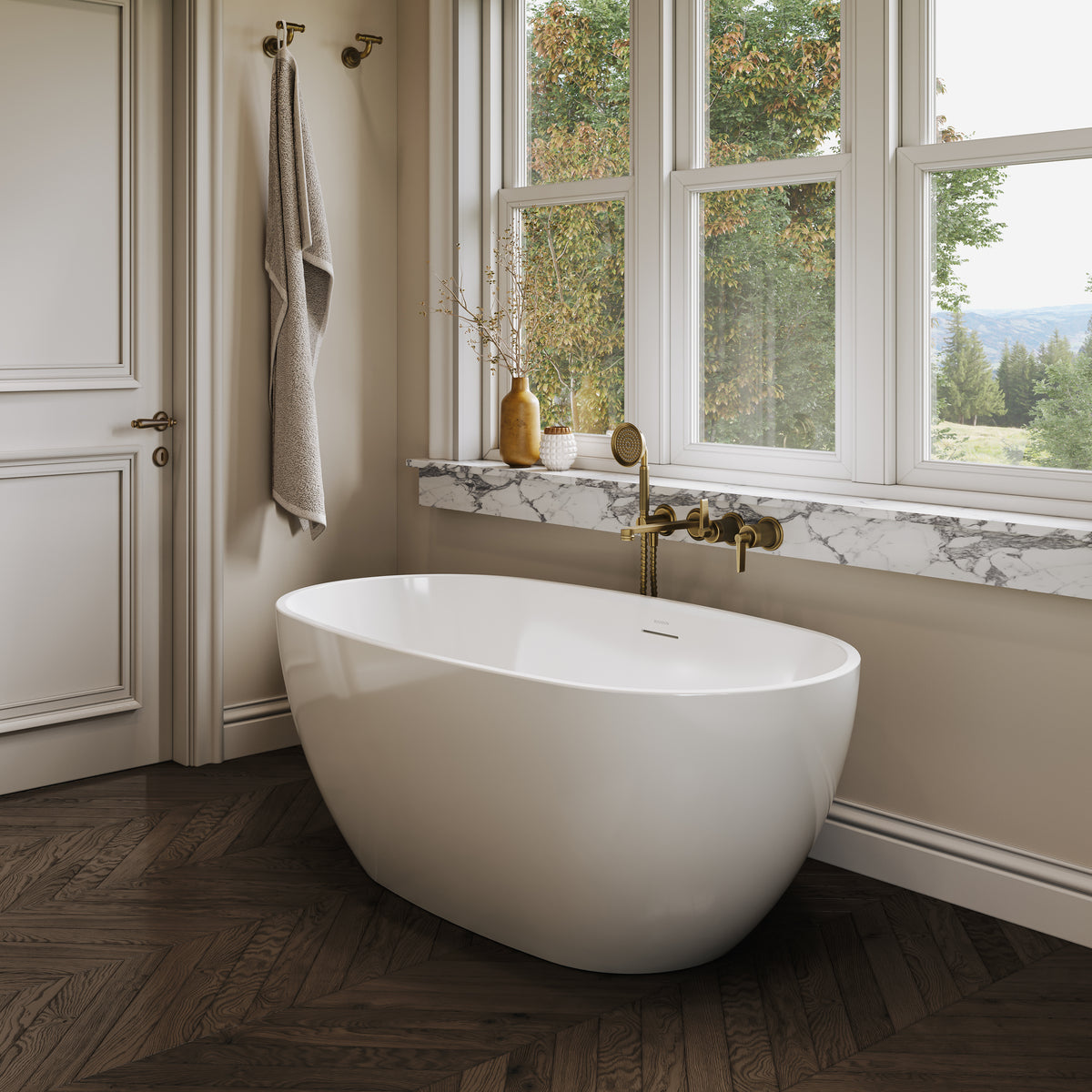 Chesham Light Freestanding White Acrylic Bath 1500mm