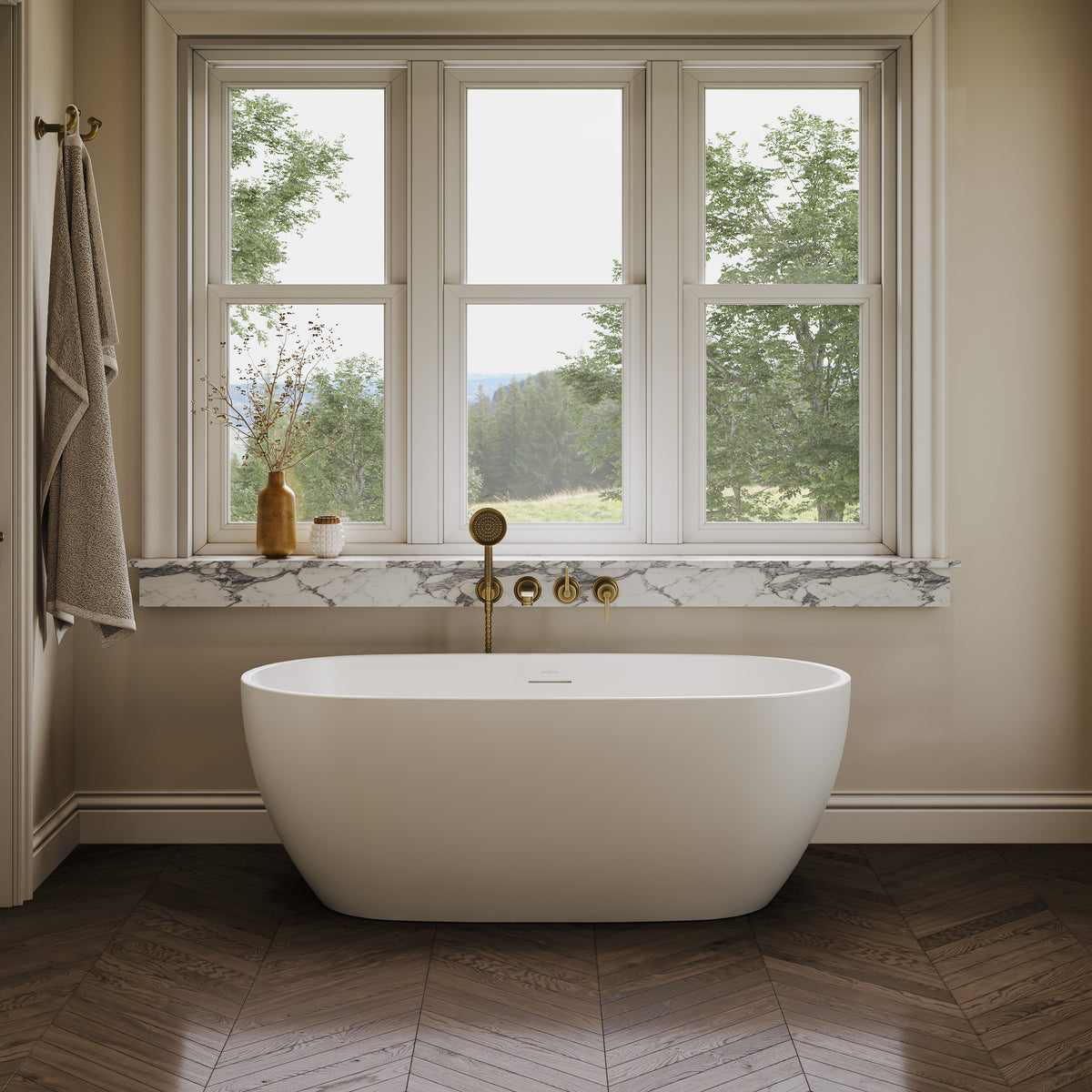Chesham Light Freestanding White Acrylic Bath 1600mm