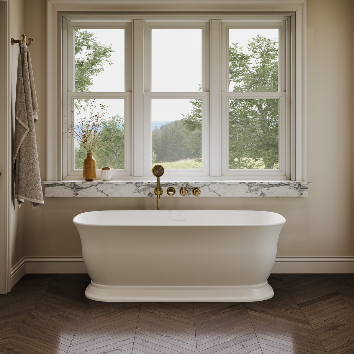 Chester Light White Freestanding Acrylic Bath 1700mm