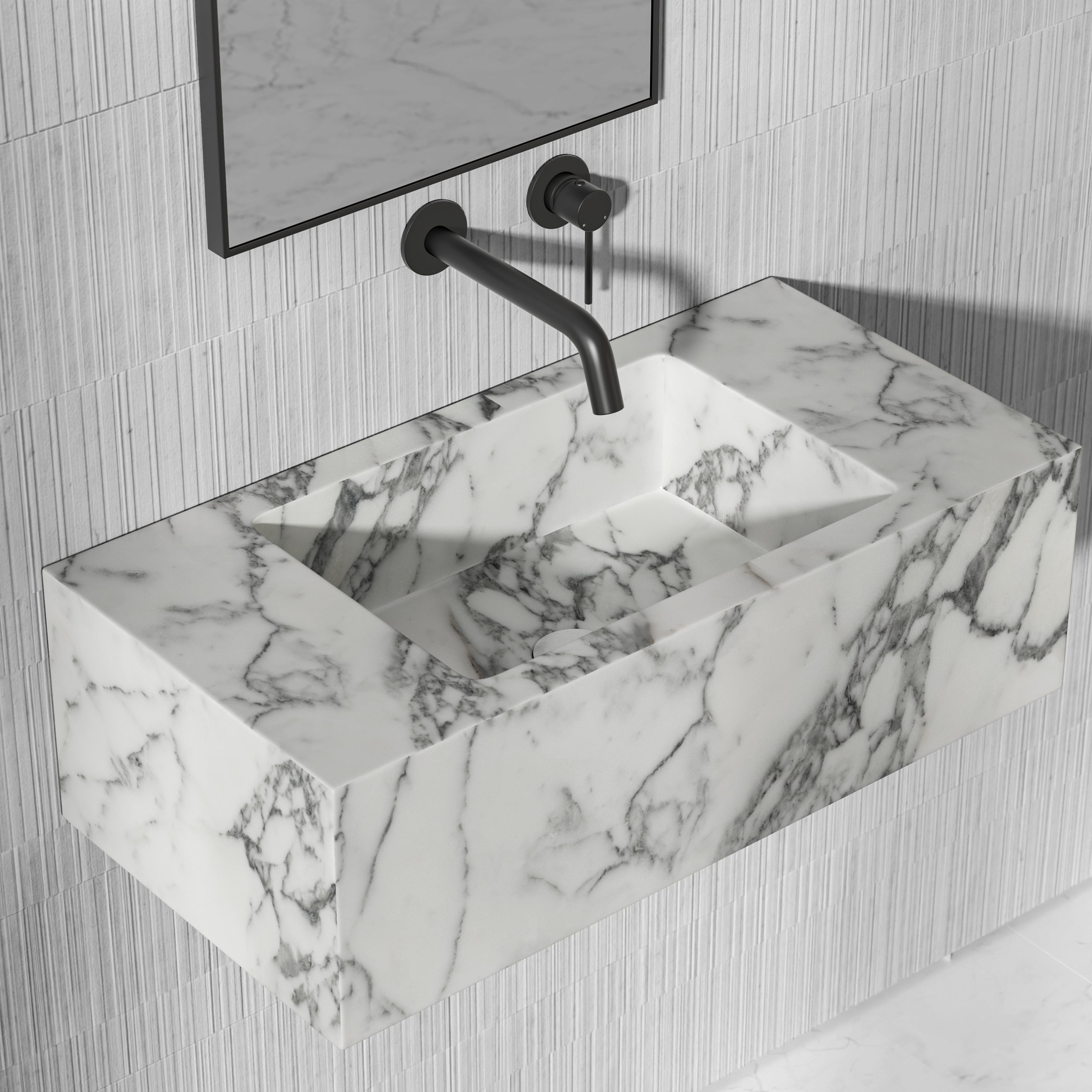 Cinatti Arabescato Marble Wall Hung Basin 700mm