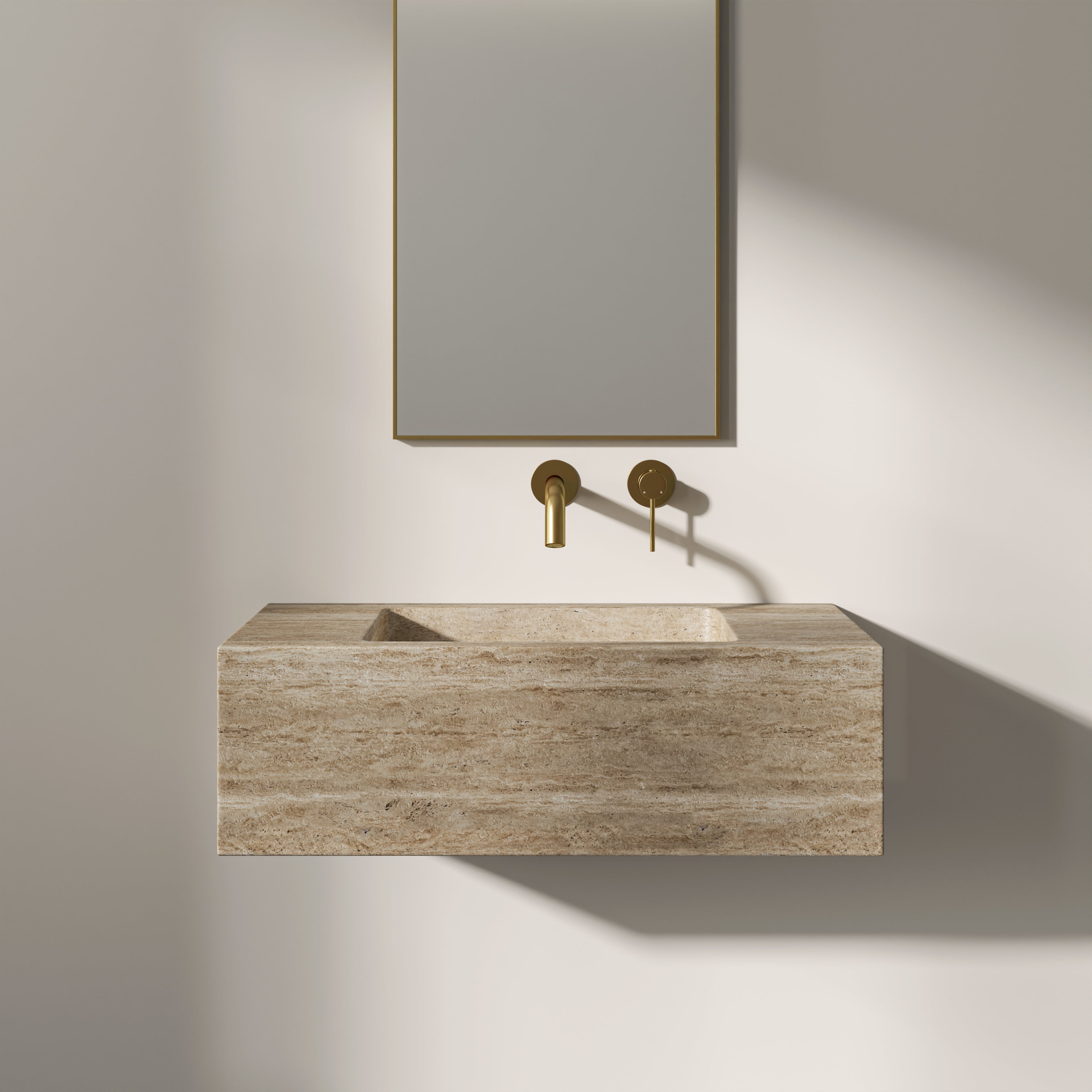 Cinatti Travertine Marble Wall Hung Basin 700mm