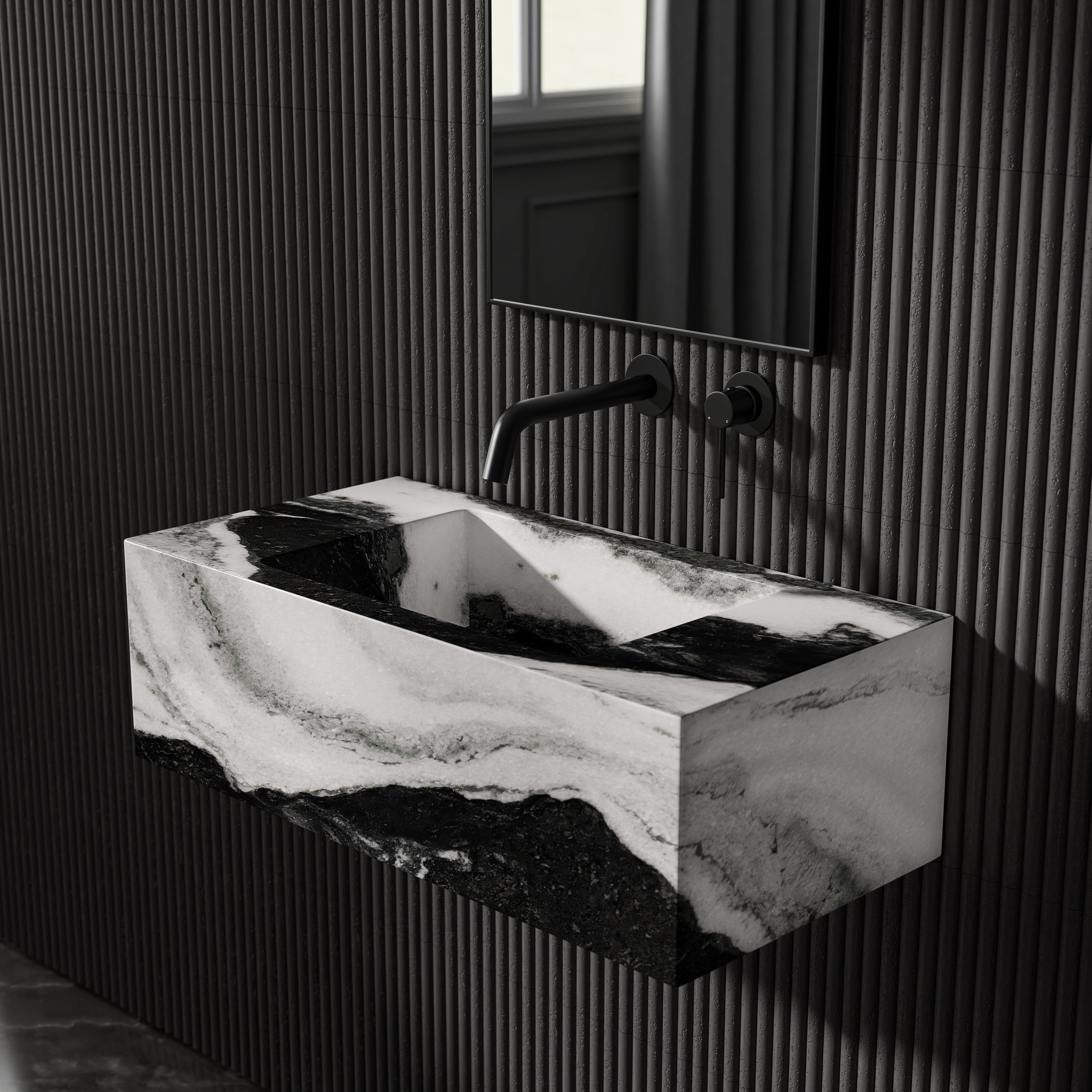 Cinatti Panda Marble Wall Hung Basin 700mm