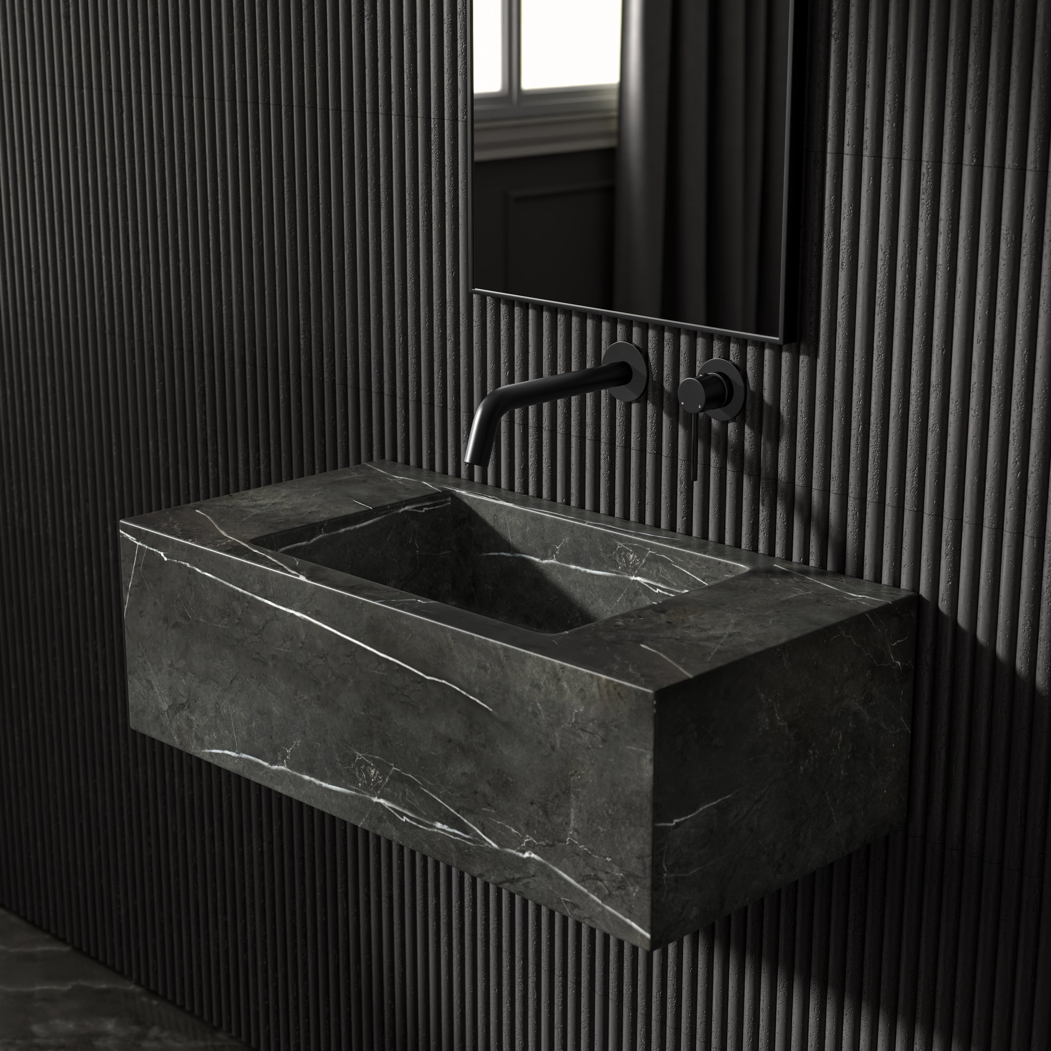 Cinatti Pietra Grey Marble Wall Hung Basin 700mm