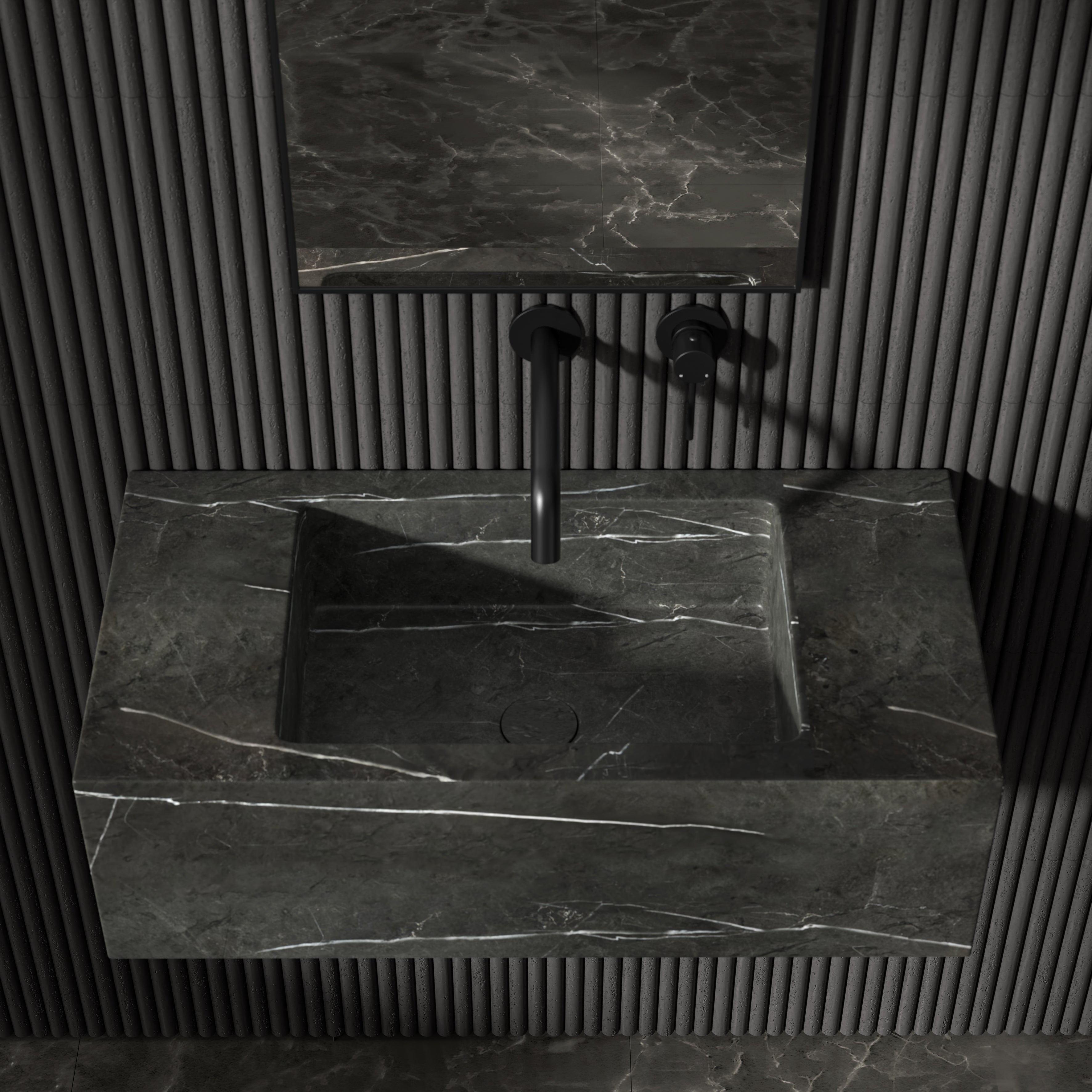Cinatti Pietra Grey Marble Wall Hung Basin 700mm