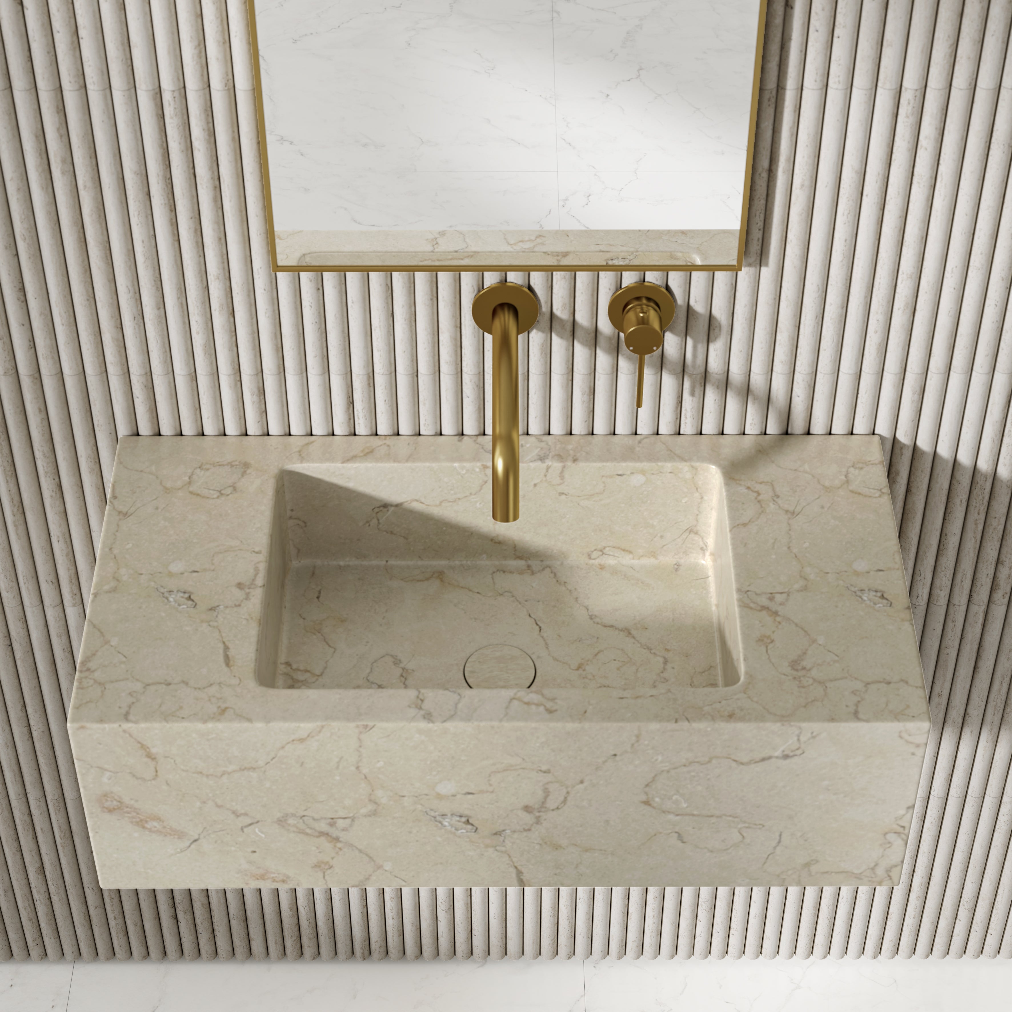 Cinatti Crema Marfil Marble Wall Hung Basin 700mm
