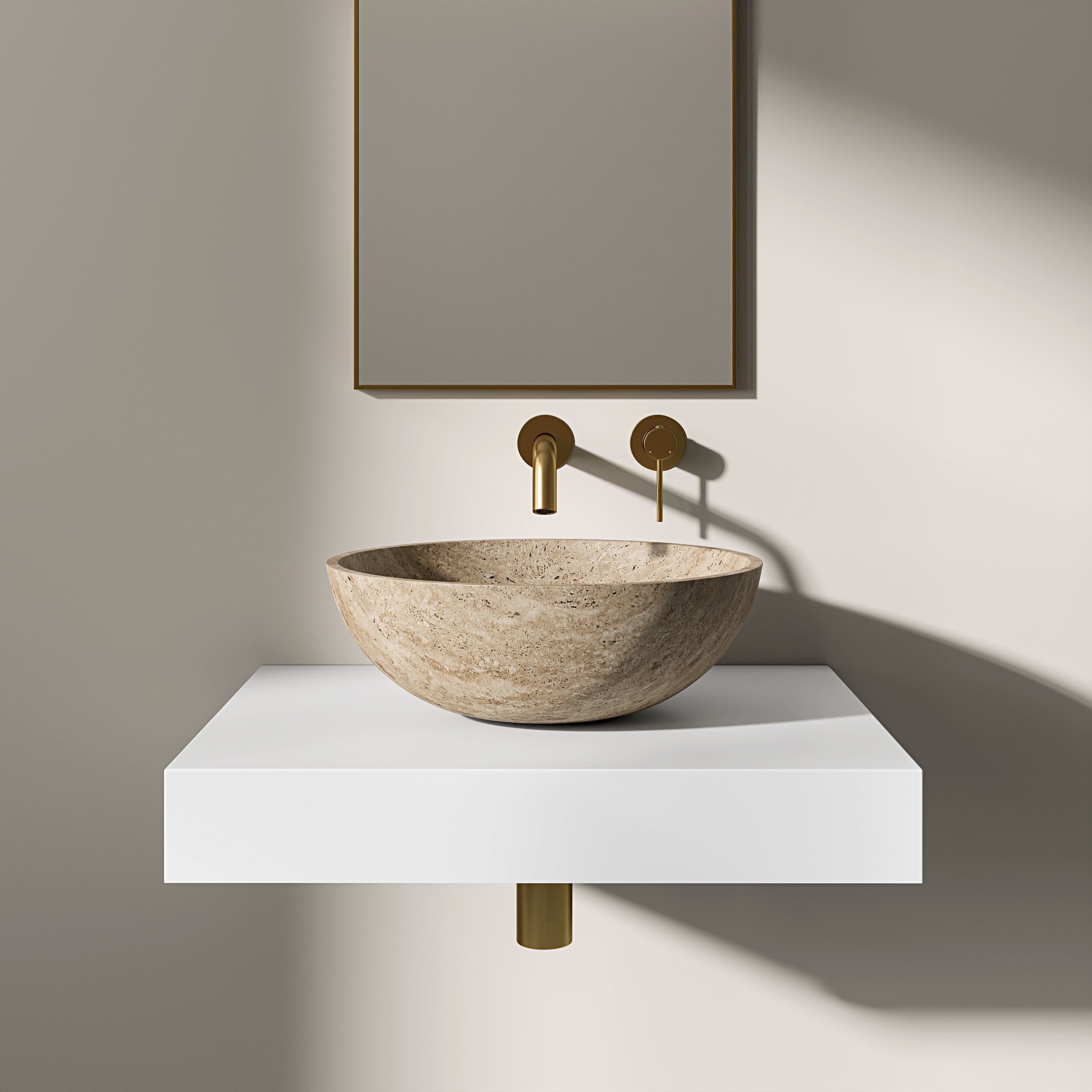 Circo Travertine Marble Countertop Basin 400mm