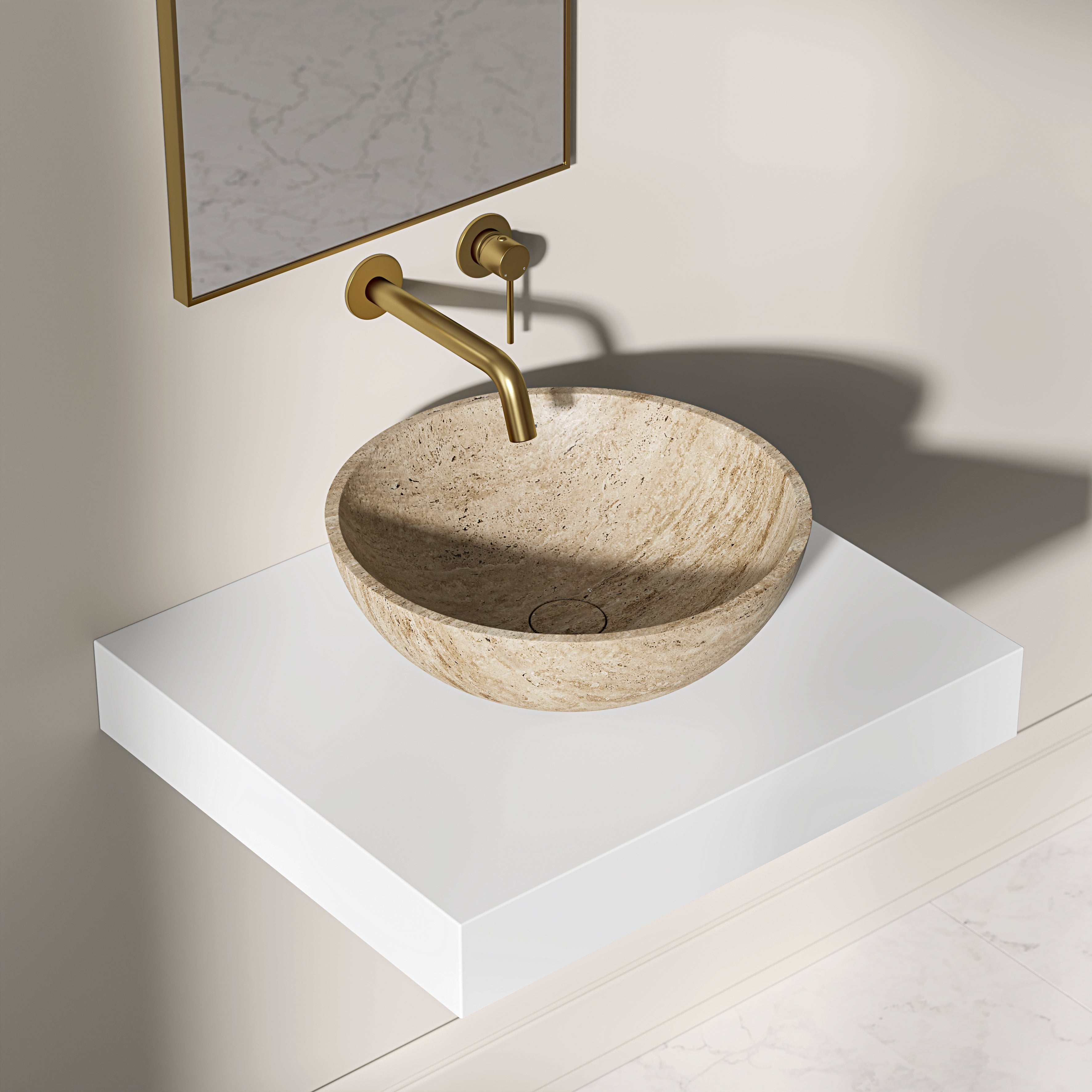 Circo Travertine Marble Countertop Basin 400mm