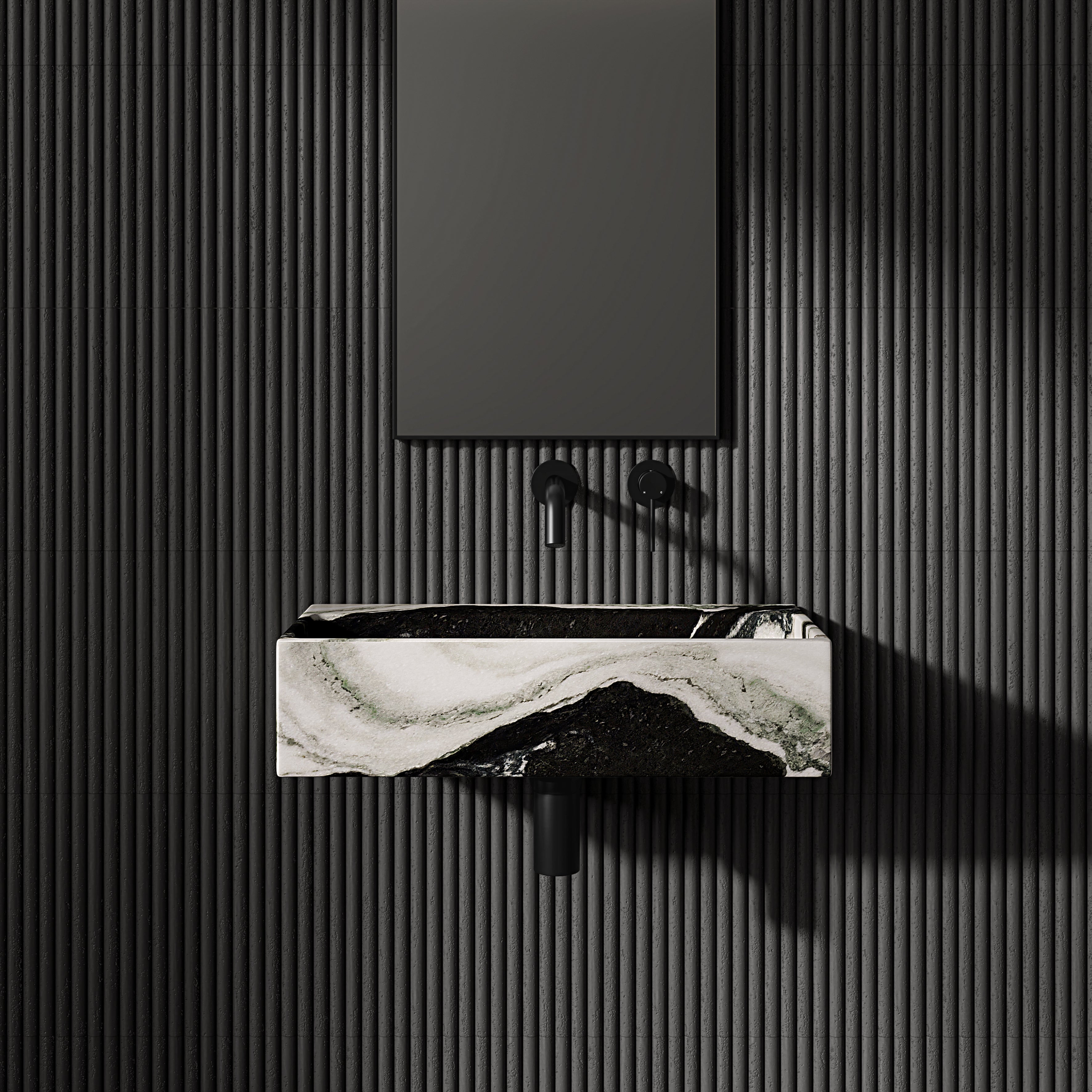 Clara Panda Marble Wall Hung Basin 600mm